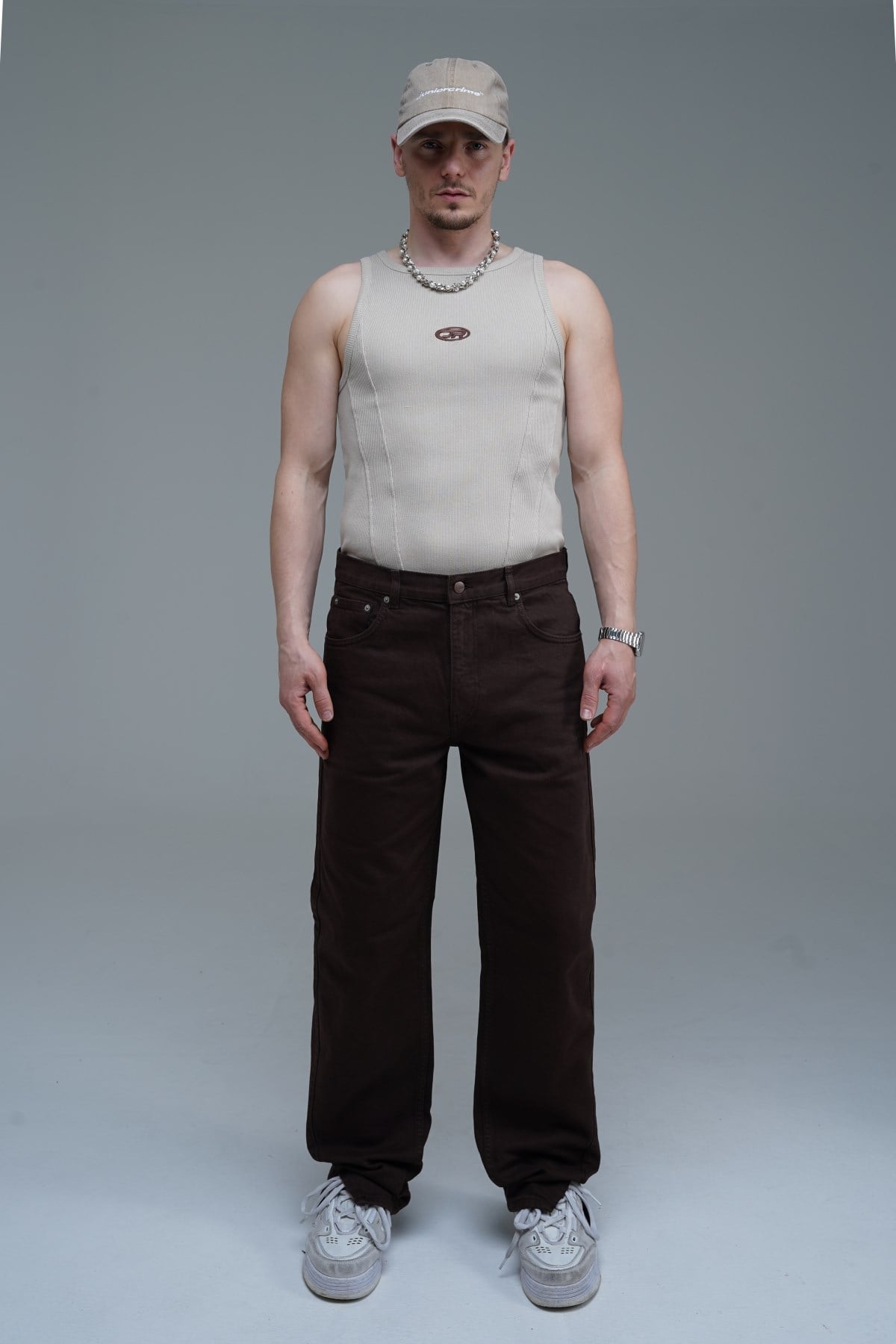 Paça Detay Kahve Regular Jean Pantolon