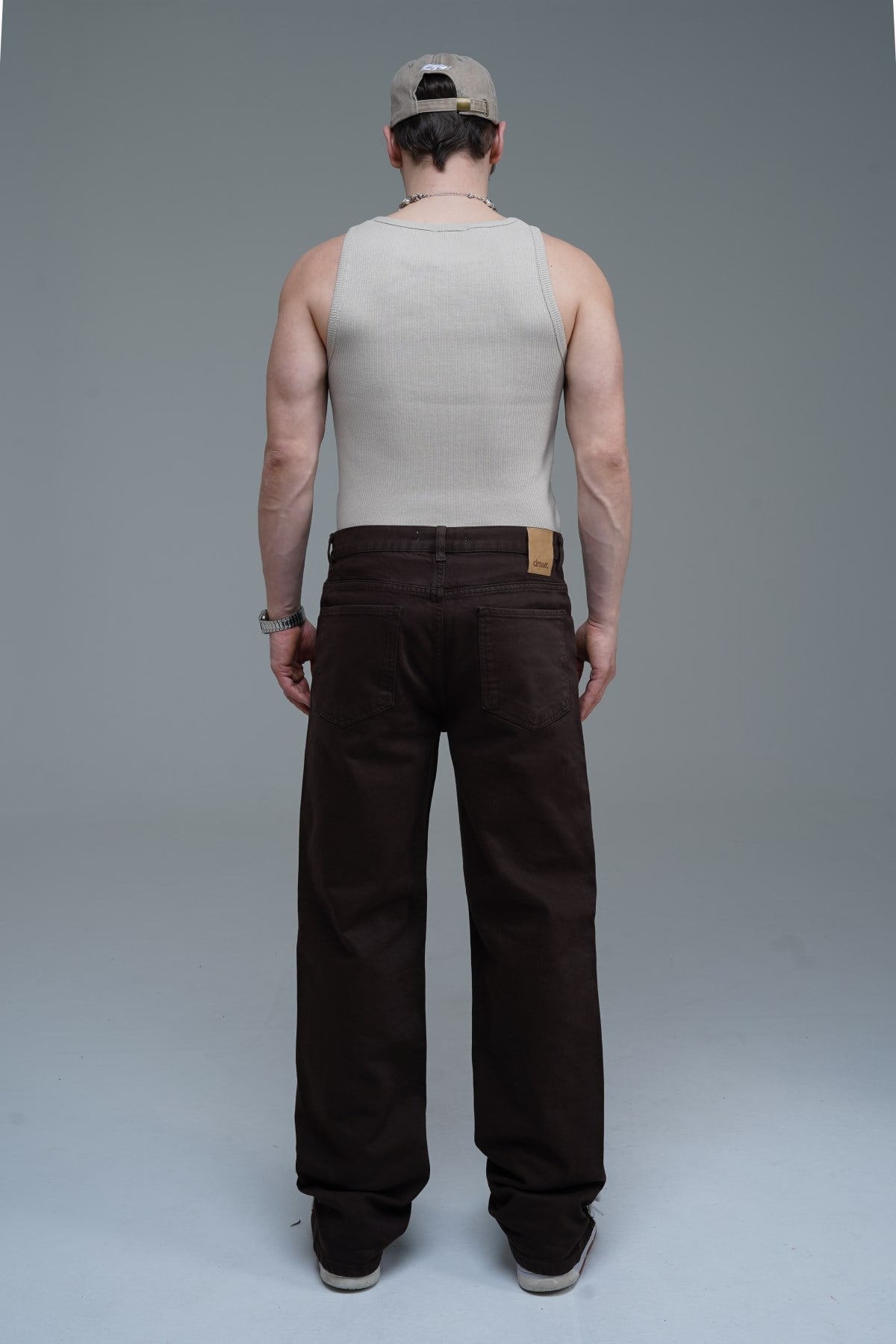 Paça Detay Kahve Regular Jean Pantolon