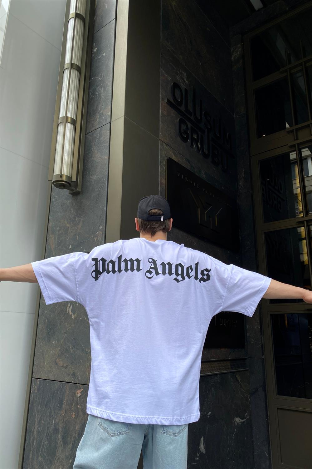Palm A. Baskılı Beyaz Oversize Tshirt T570