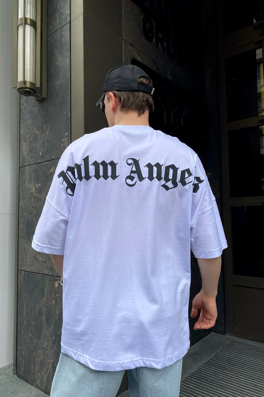 Palm A. Baskılı Beyaz Oversize Tshirt T570