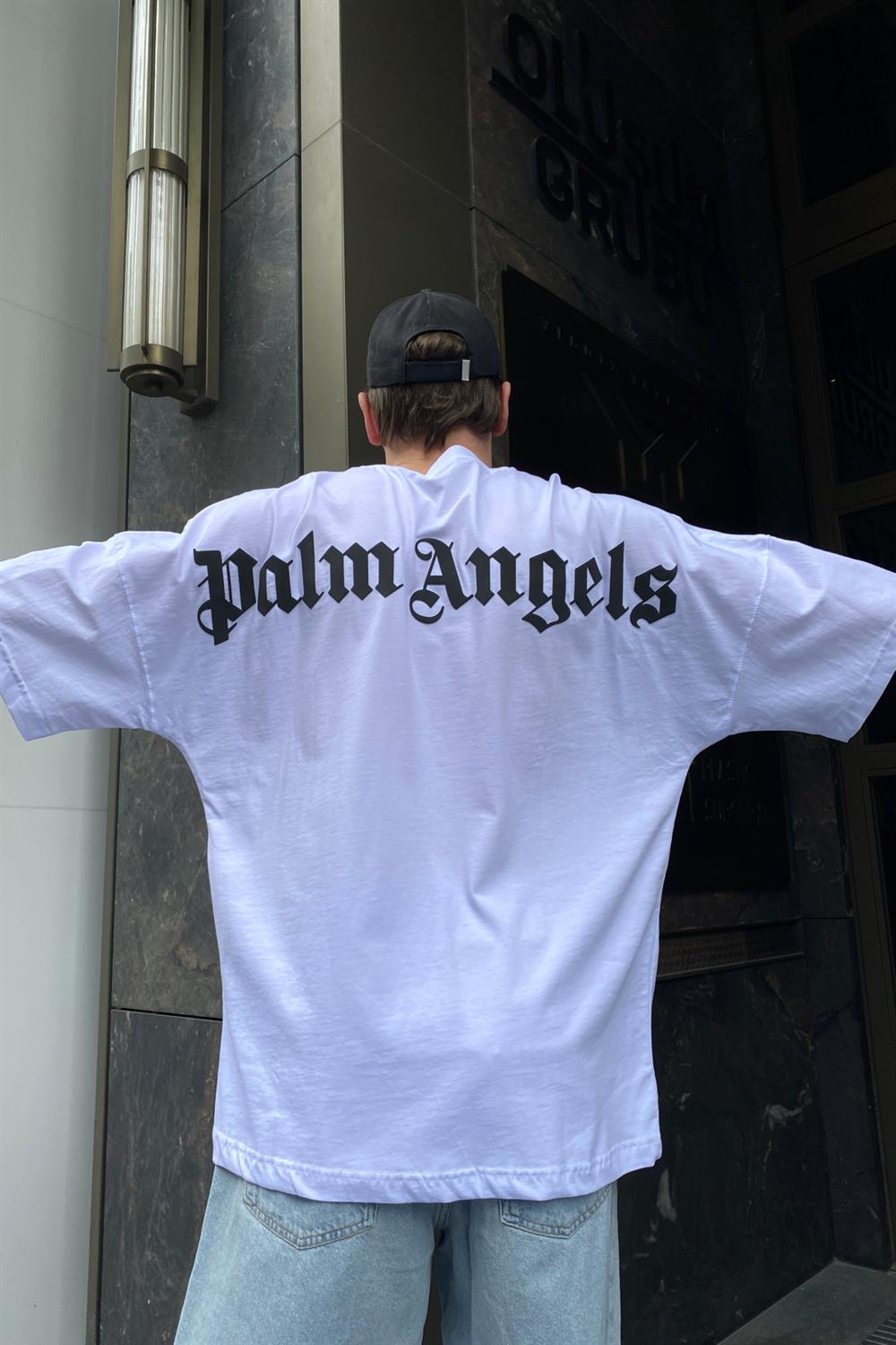 Palm A. Baskılı Beyaz Oversize Tshirt T570