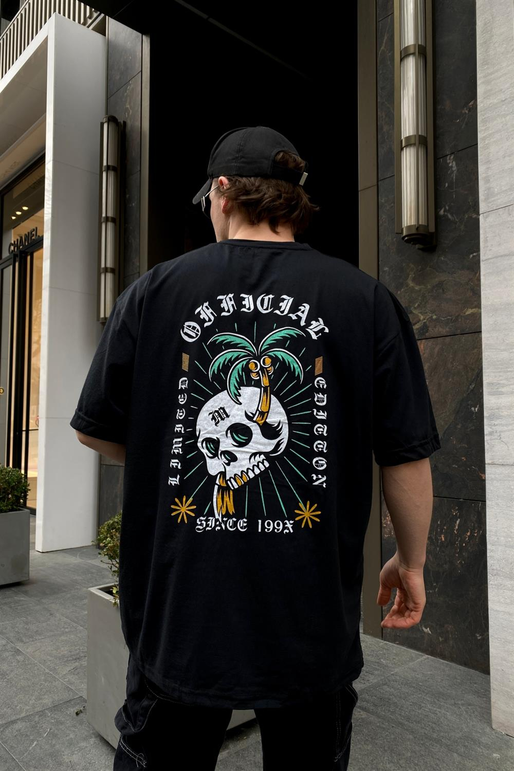 Palmiye Baskılı Oversize Tshirt T541