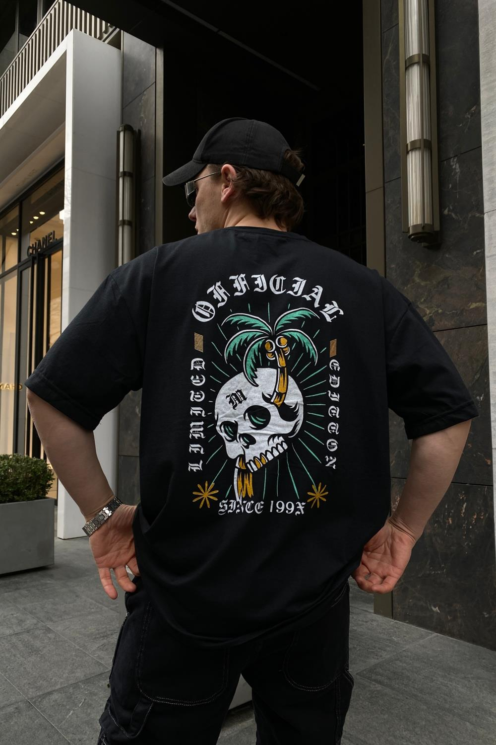 Palmiye Baskılı Oversize Tshirt T541