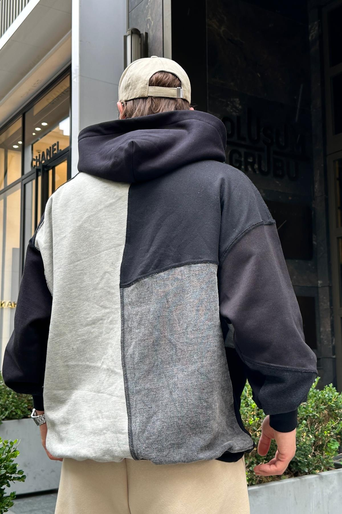 Parçalı Oversize Premium Sweatshirt SW964