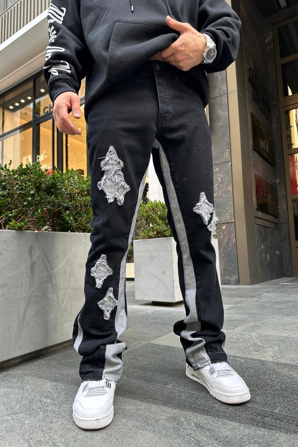 Patch Detay Füme Jean Pantolon P811