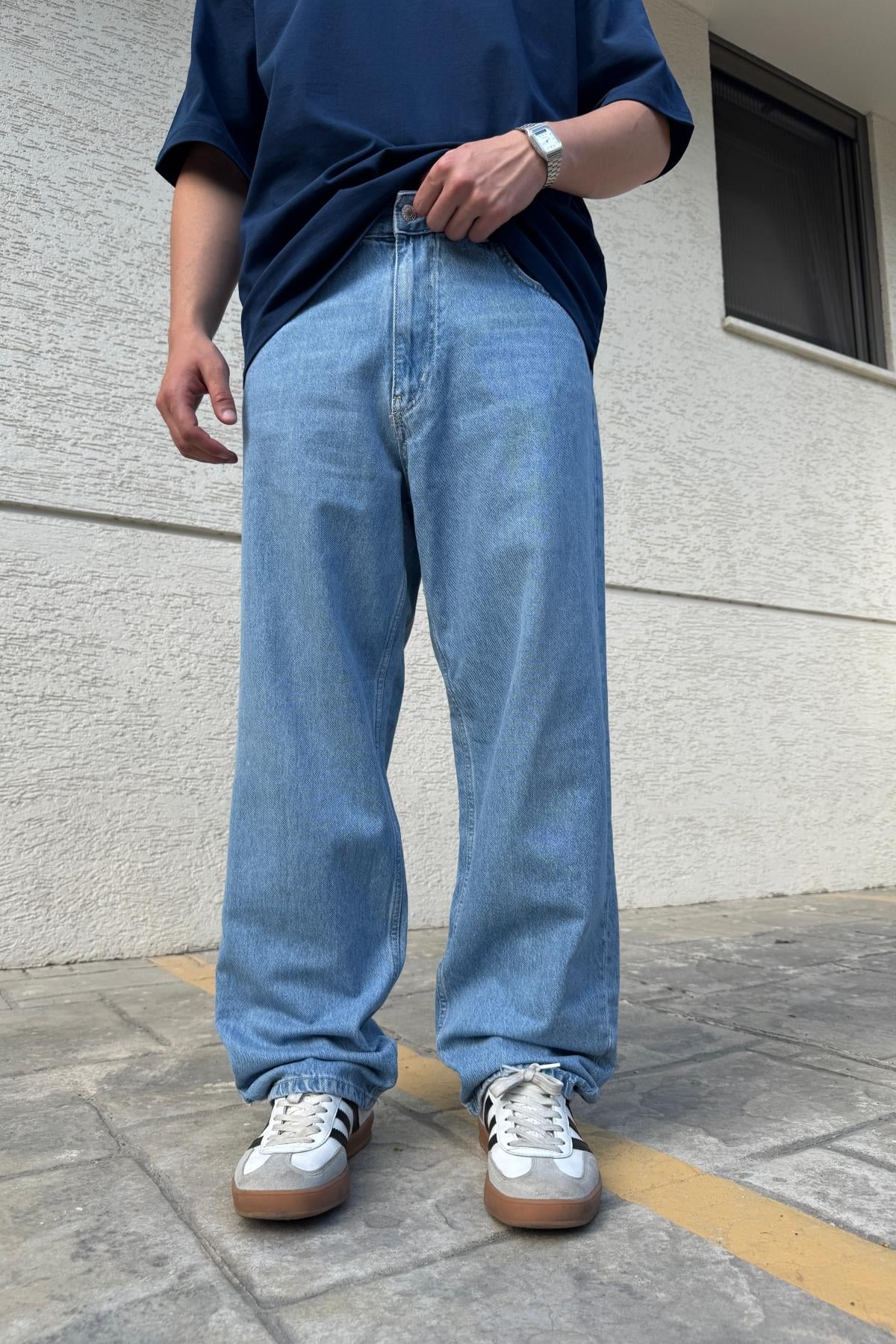 PB Açık Mavi Basic Baggy Jean