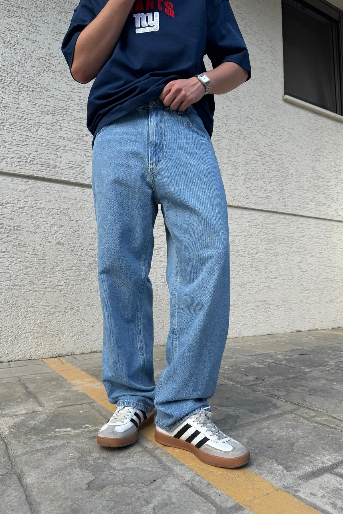 PB Açık Mavi Basic Baggy Jean