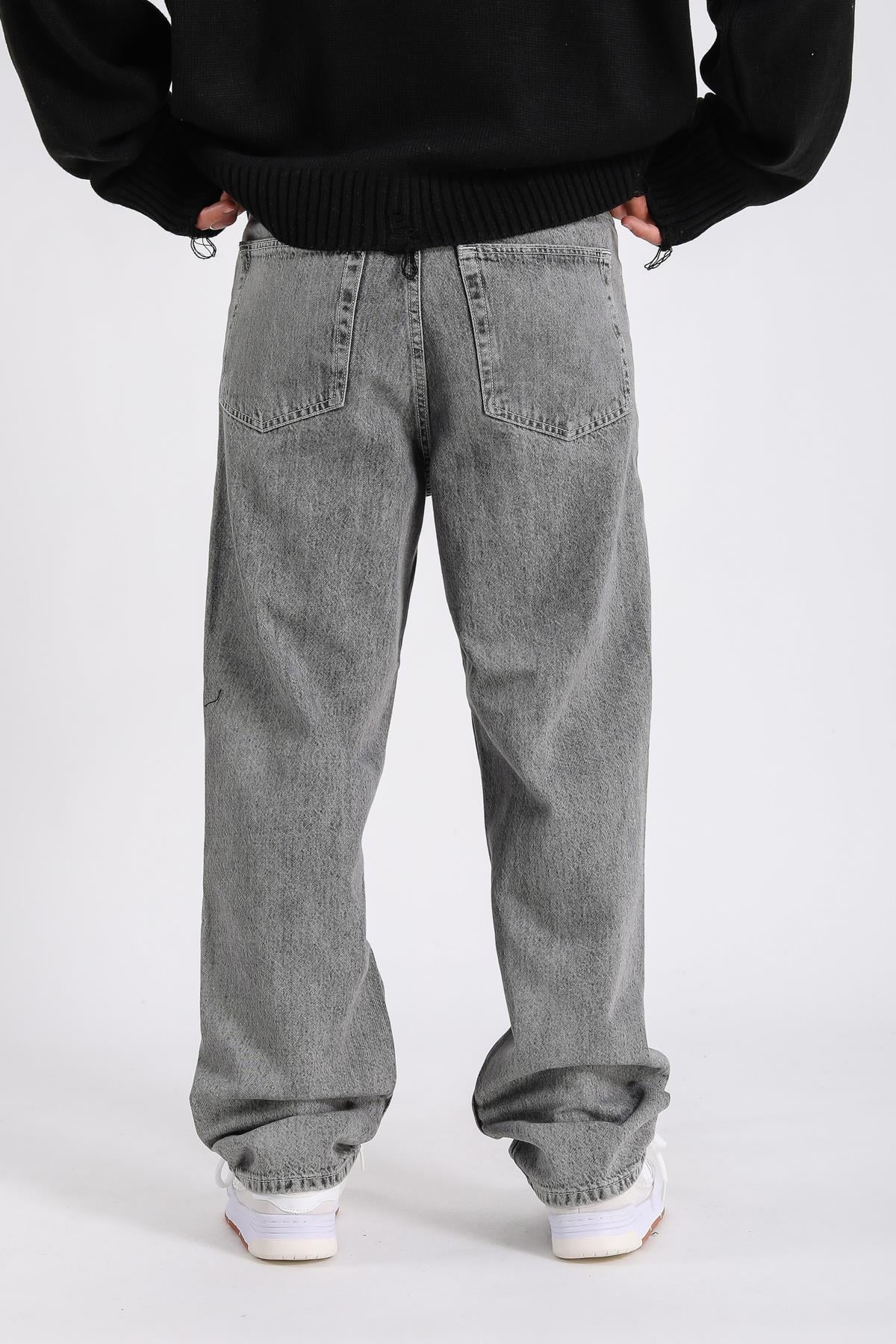 PB Gri Acid Wash Baggy Fit Jean P1024