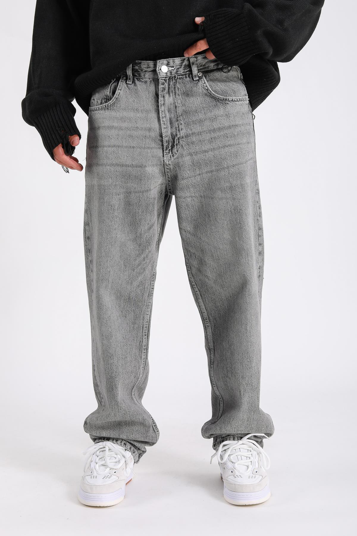 PB Gri Acid Wash Baggy Fit Jean P1024