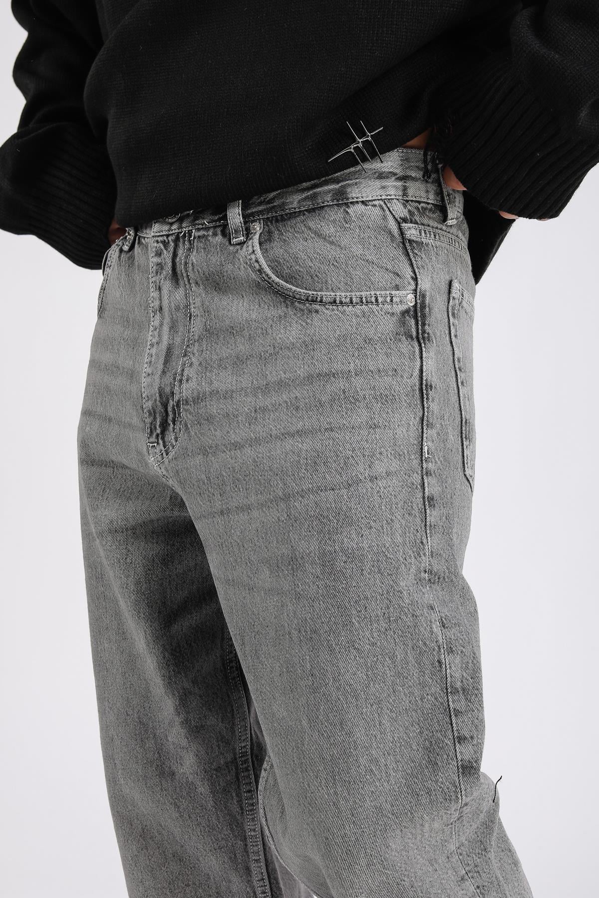 PB Gri Acid Wash Baggy Fit Jean P1024