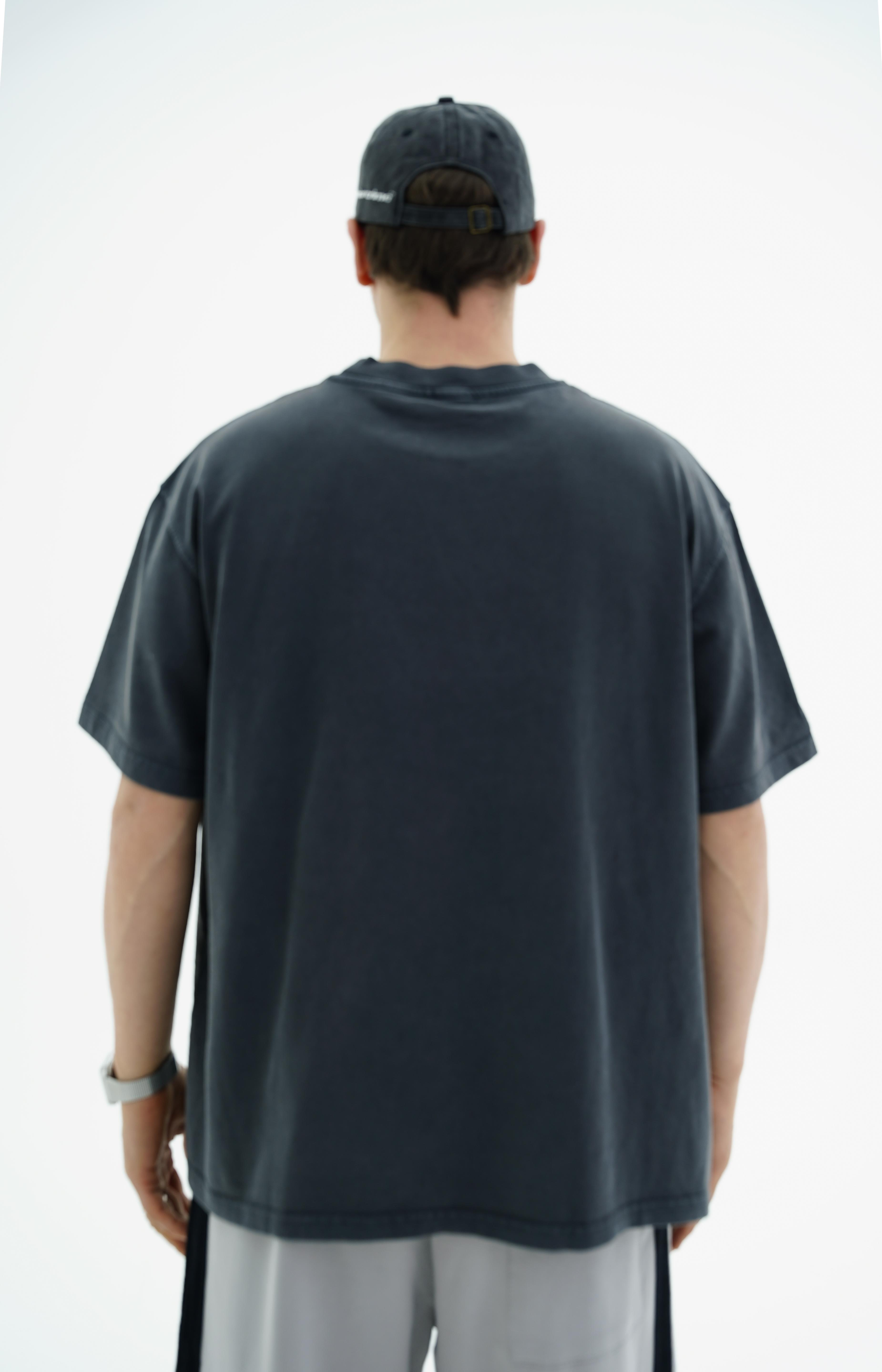 Peace Baskılı Siyah Oversize Tshirt CT01 MRT1770