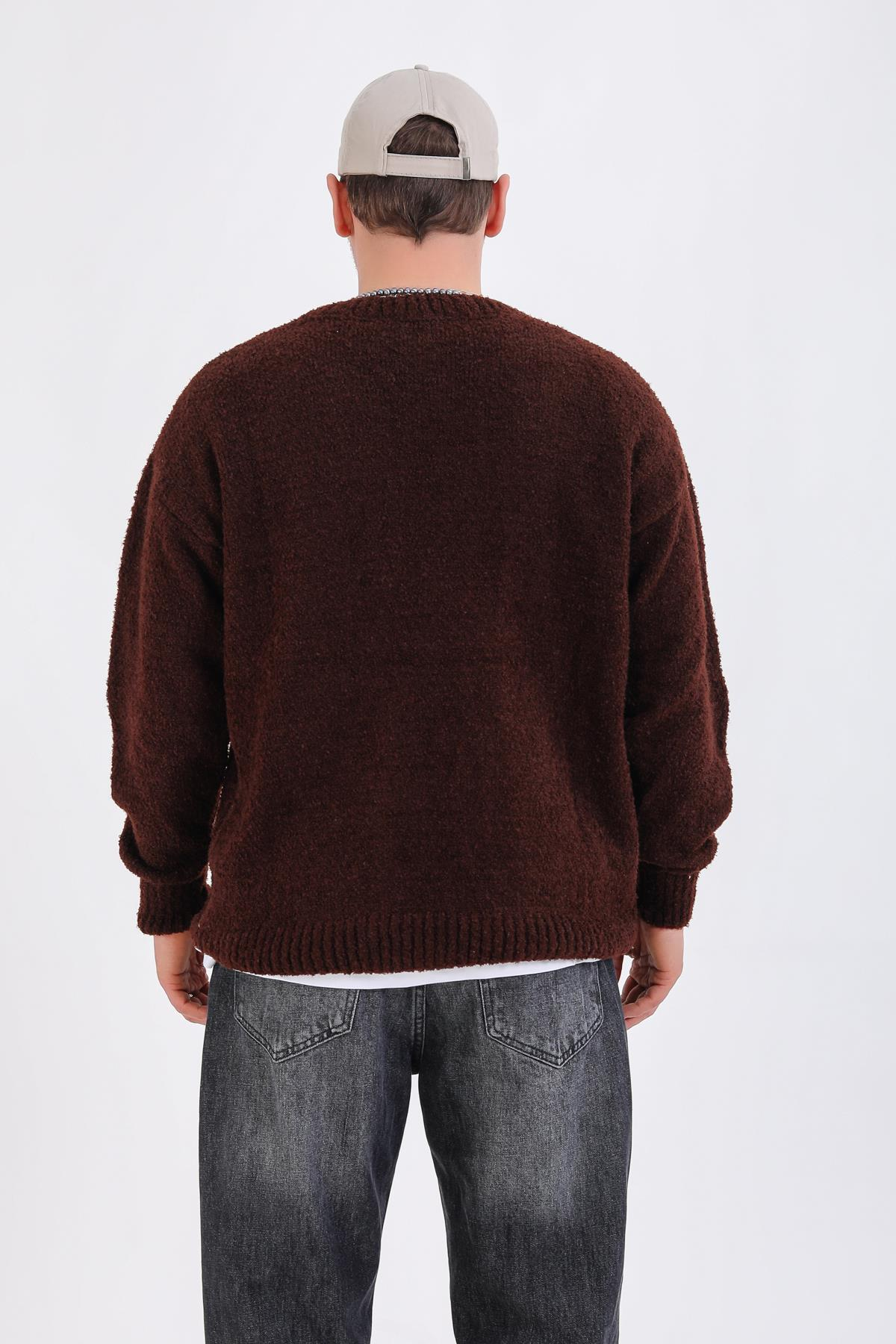 Peluş Kumaş Kahve Kazak KZK141