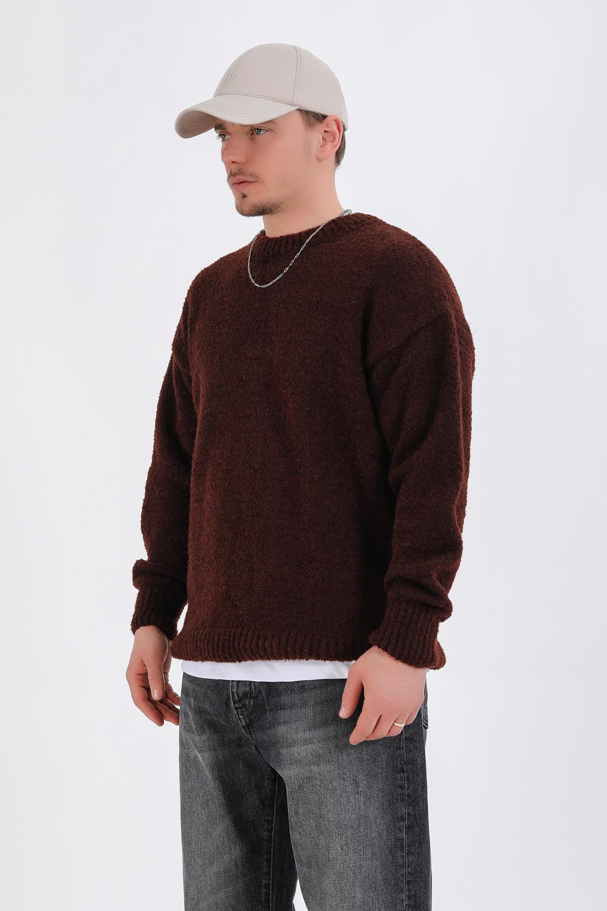 Peluş Kumaş Kahve Kazak KZK141