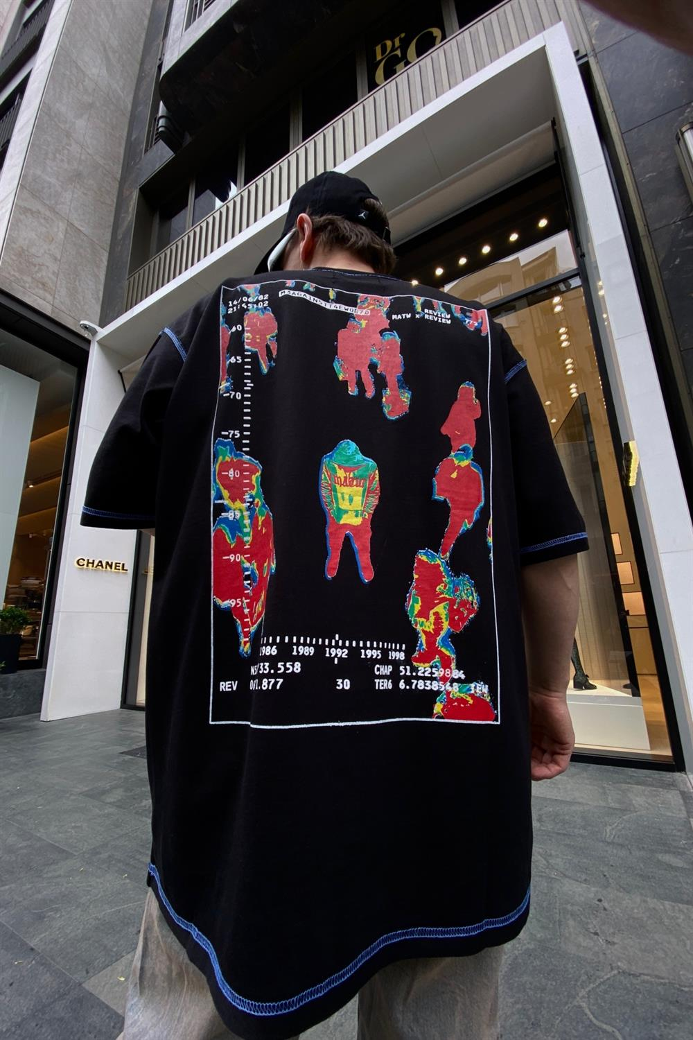 Phantom Back Siyah Oversize Tshirt T648