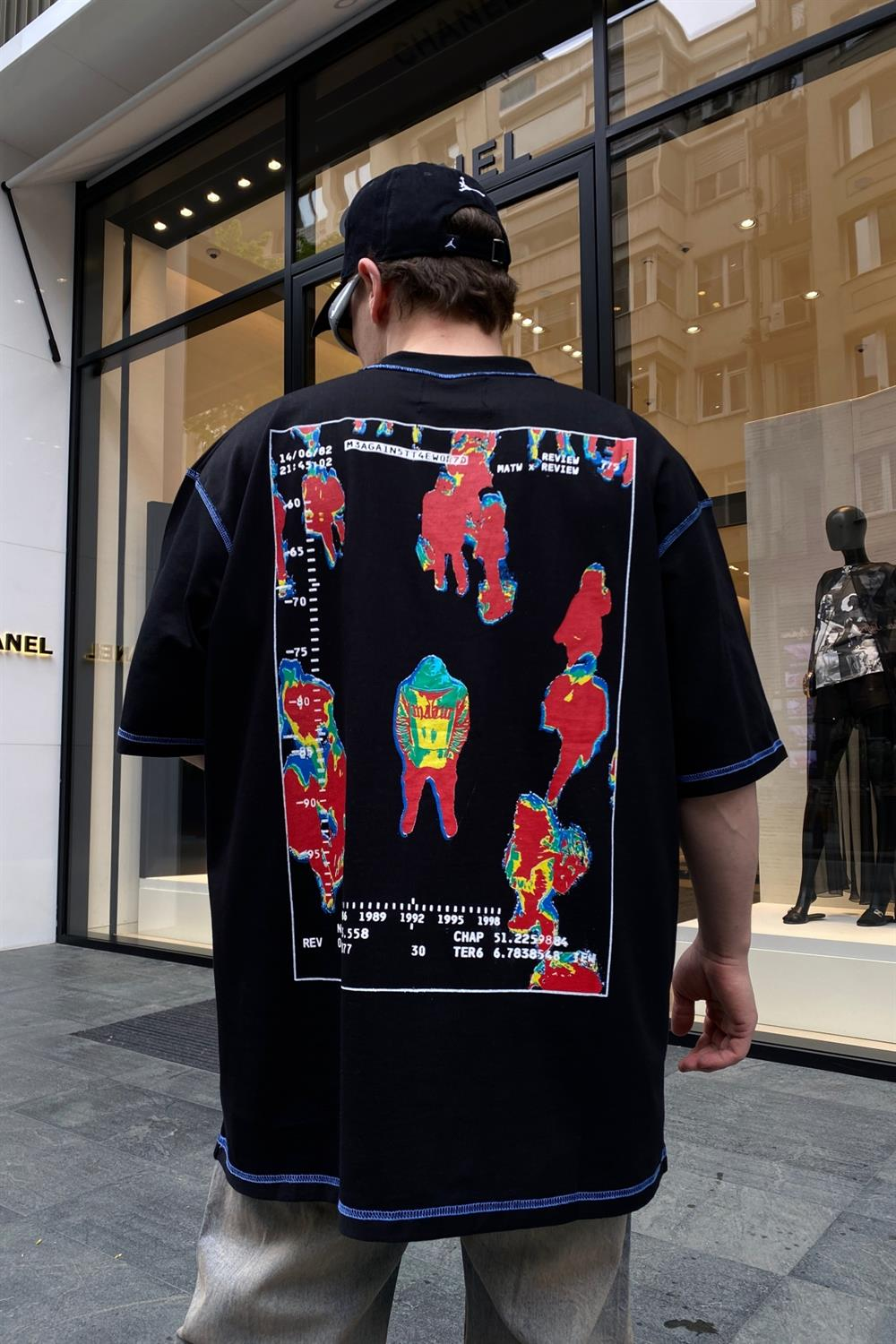 Phantom Back Siyah Oversize Tshirt T648