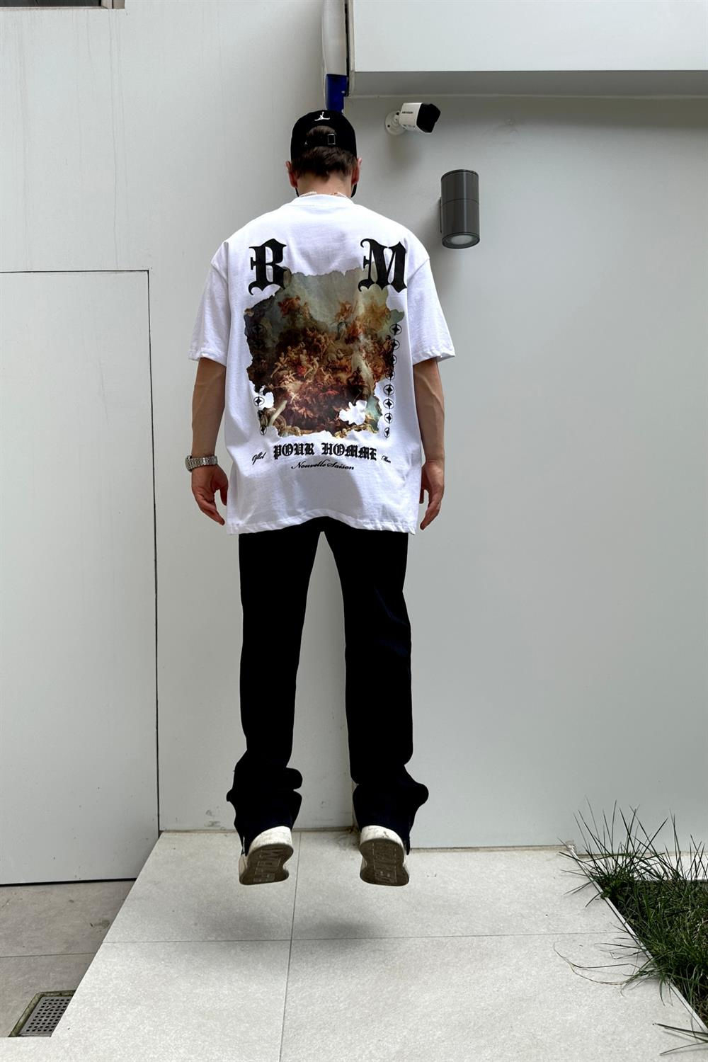 Pour Homme Baskılı Oversize Tshirt T774