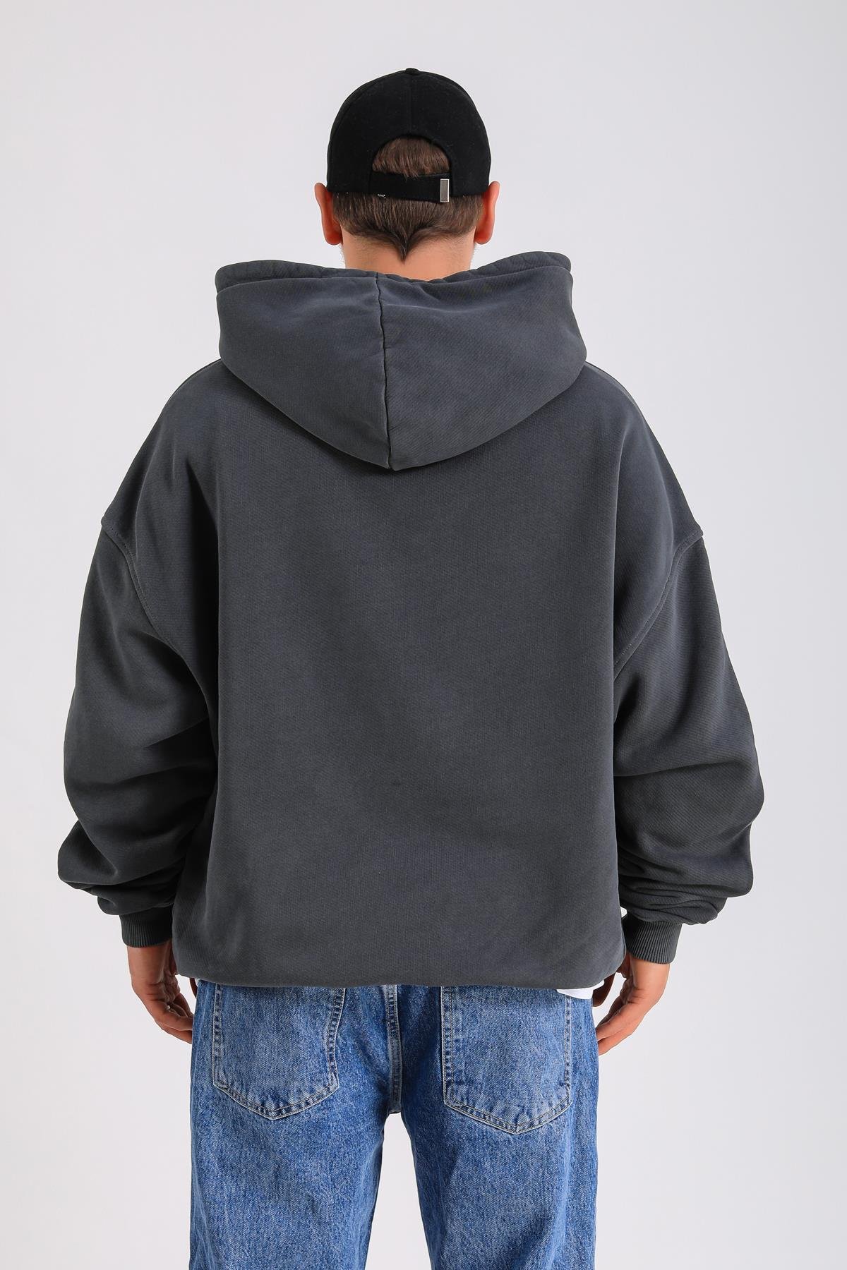 PQS Acid Wash Baskılı Oversize Hoodie SW1270
