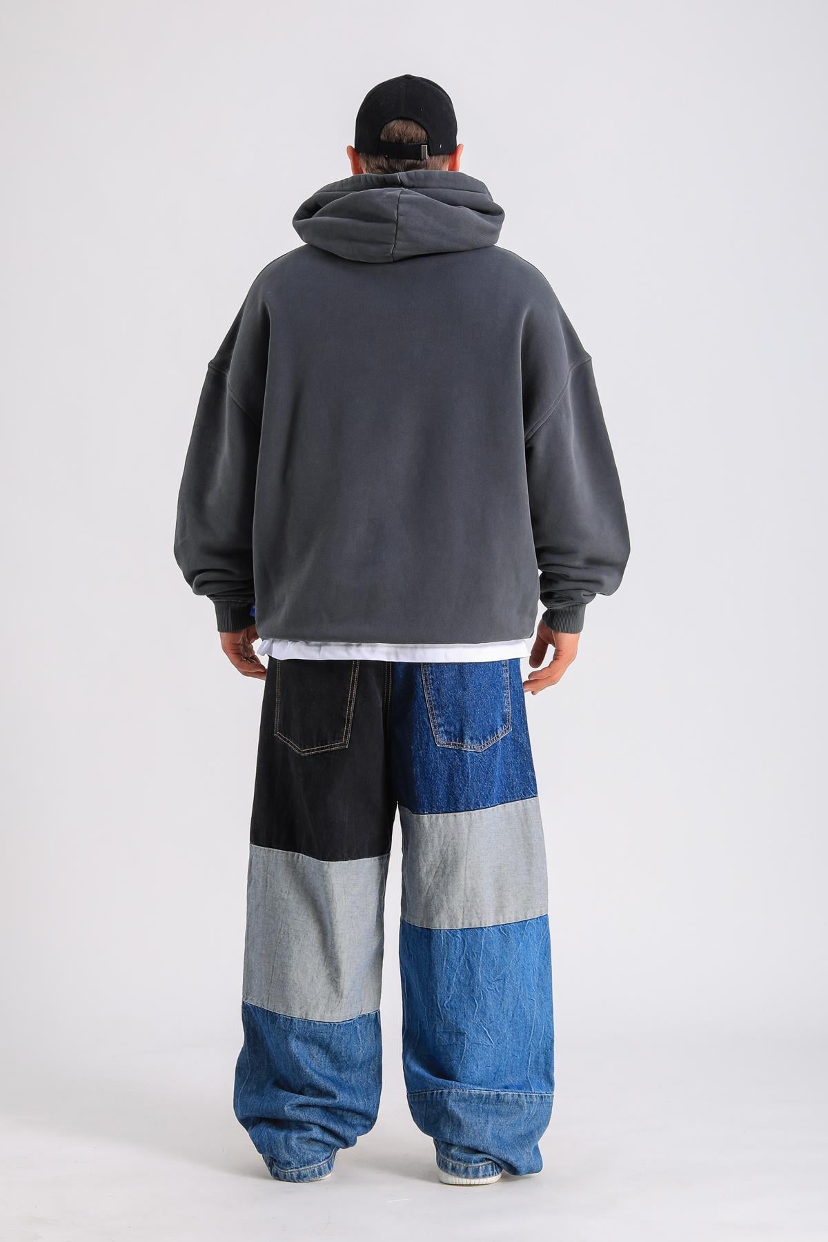 PQS Baskılı Füme Oversize Hoodie SW1230