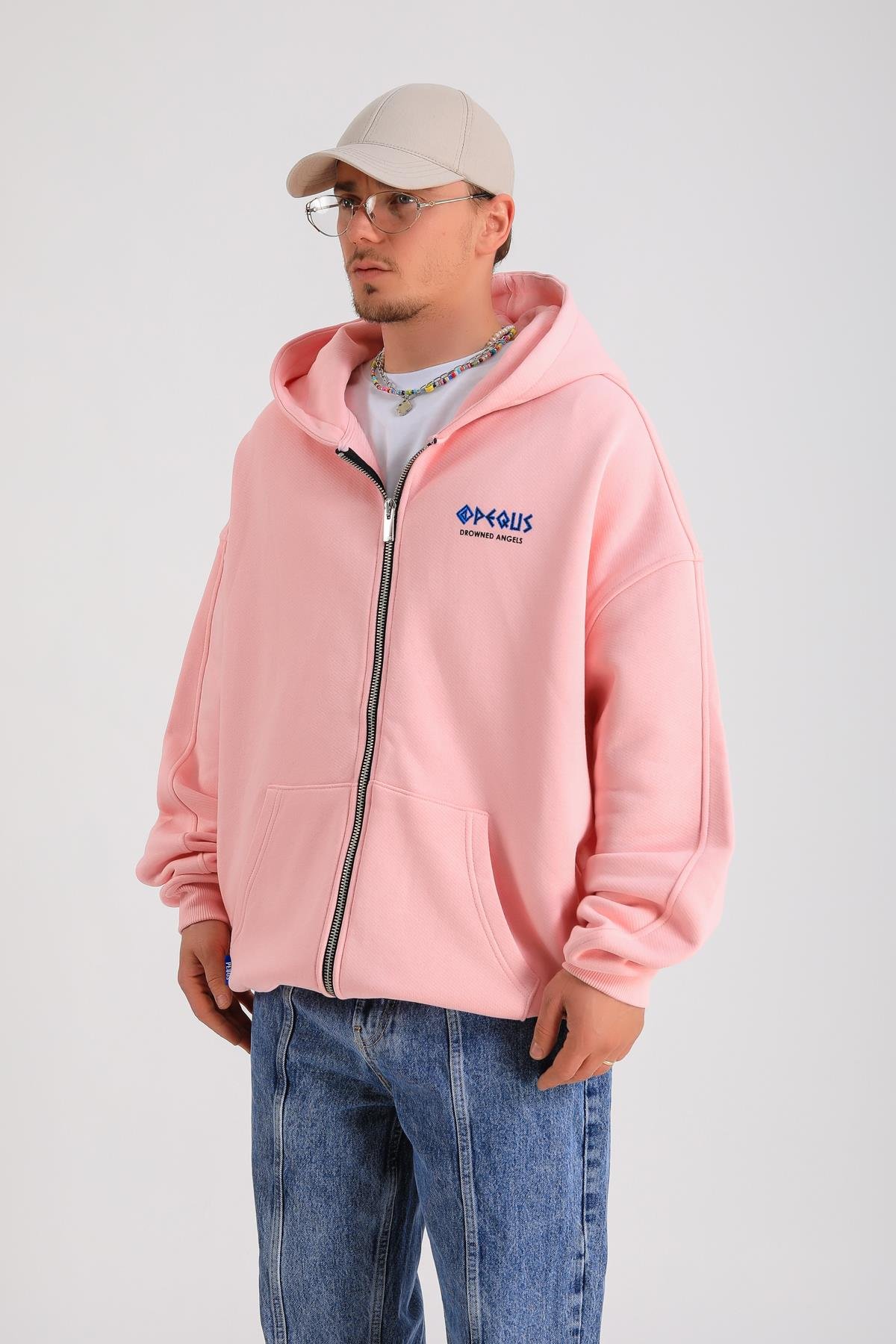 PQS Baskılı Oversize Zipper Hoodie SW1262