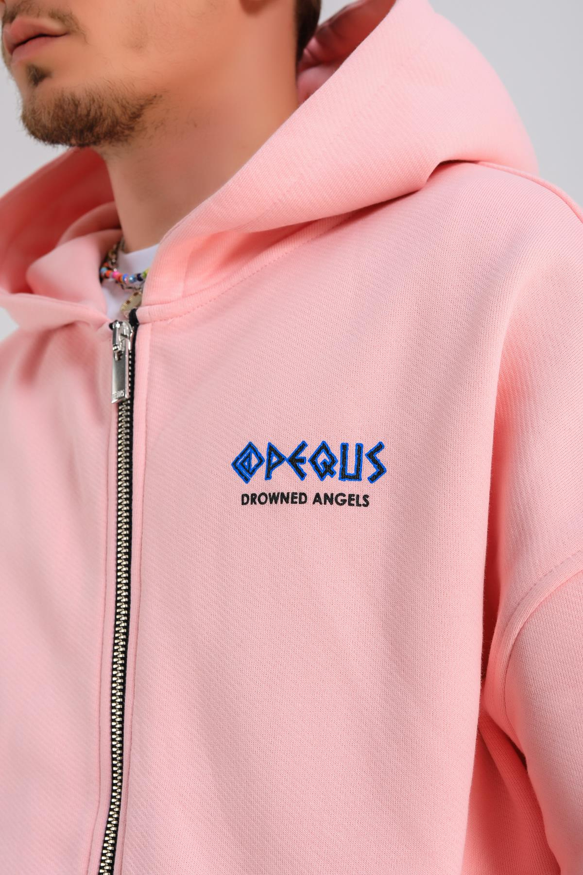 PQS Baskılı Oversize Zipper Hoodie SW1262