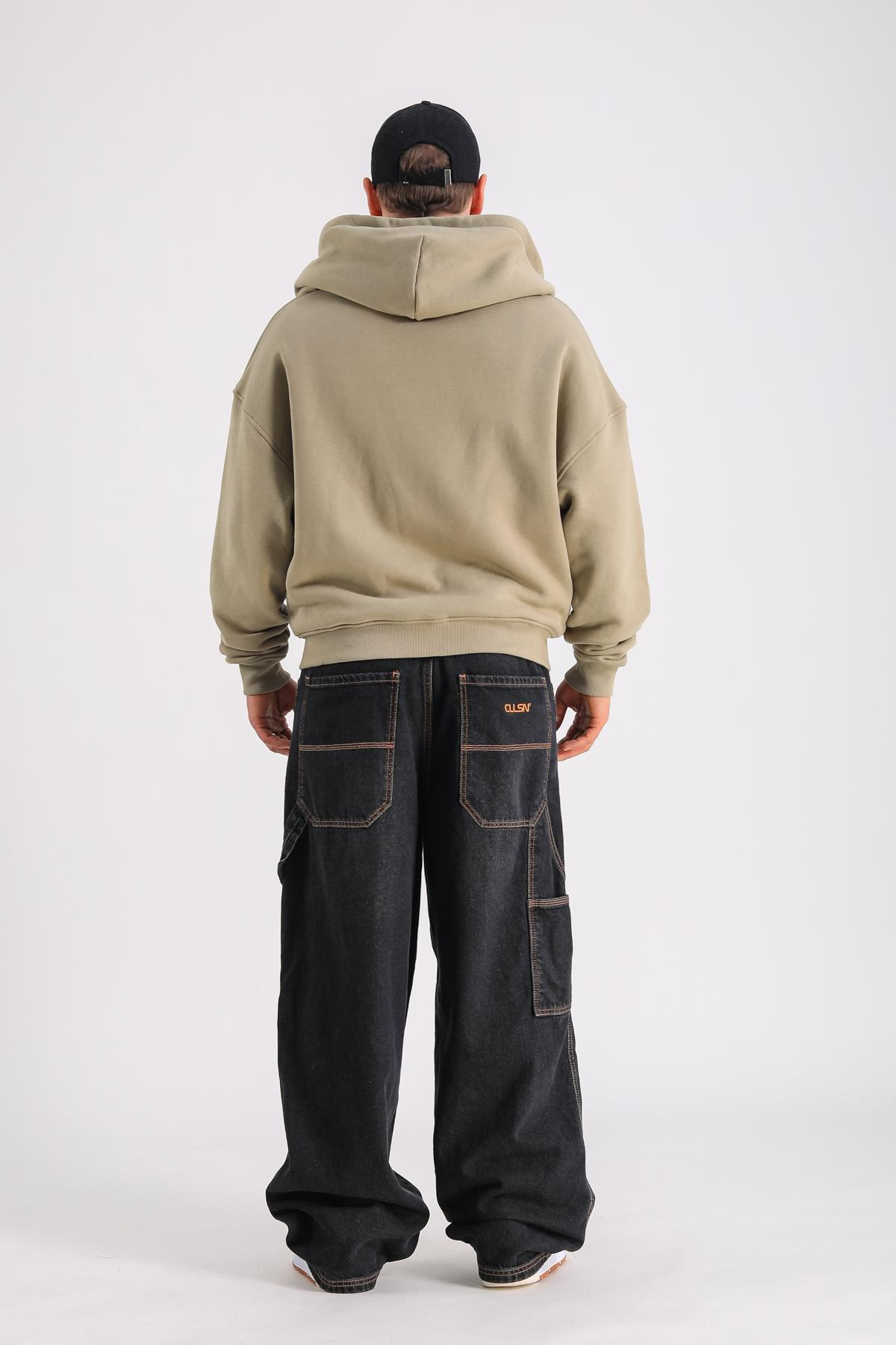 PQS Baskılı Oversize Zipper Hoodie SW1240