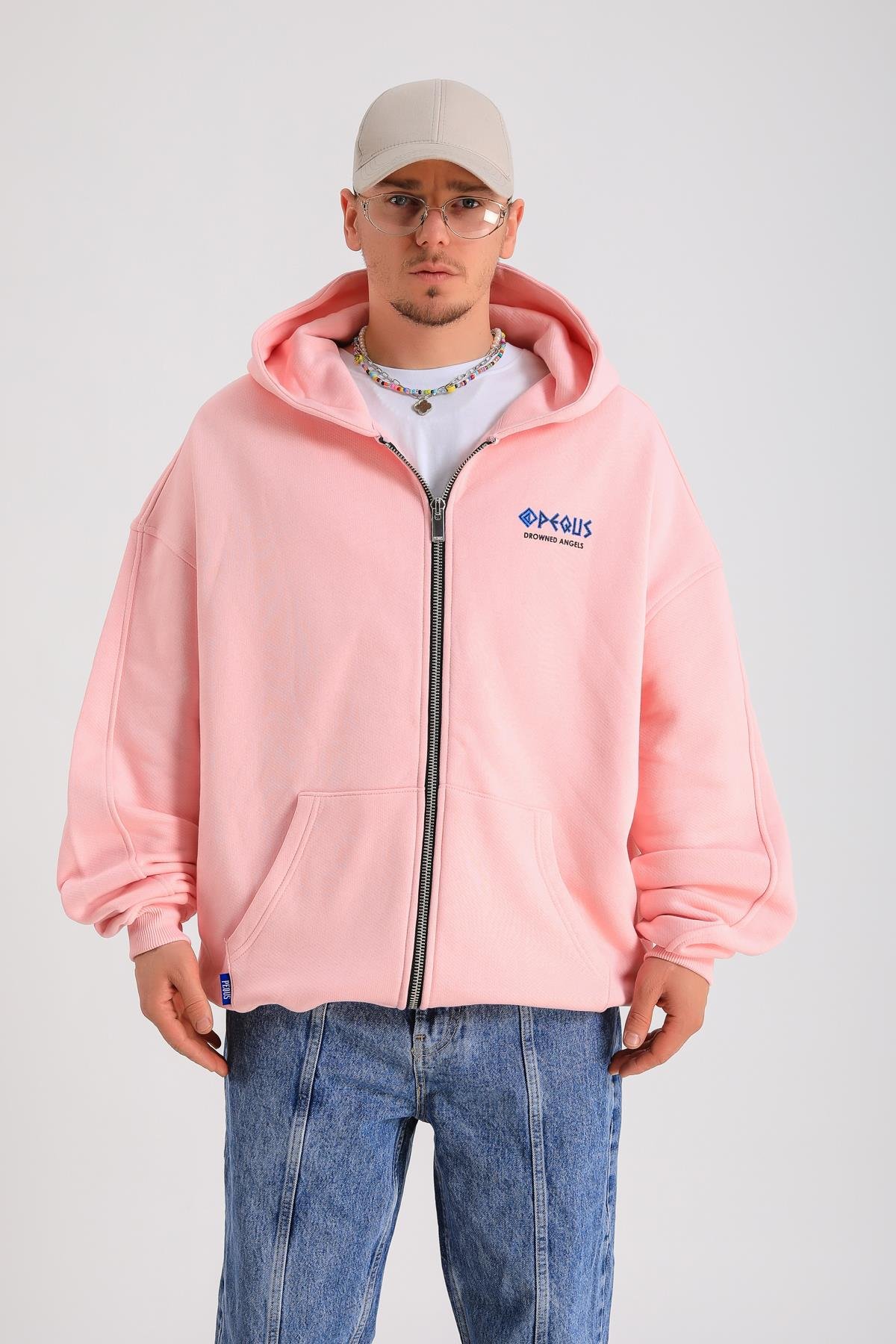 PQS Baskılı Oversize Zipper Hoodie SW1262
