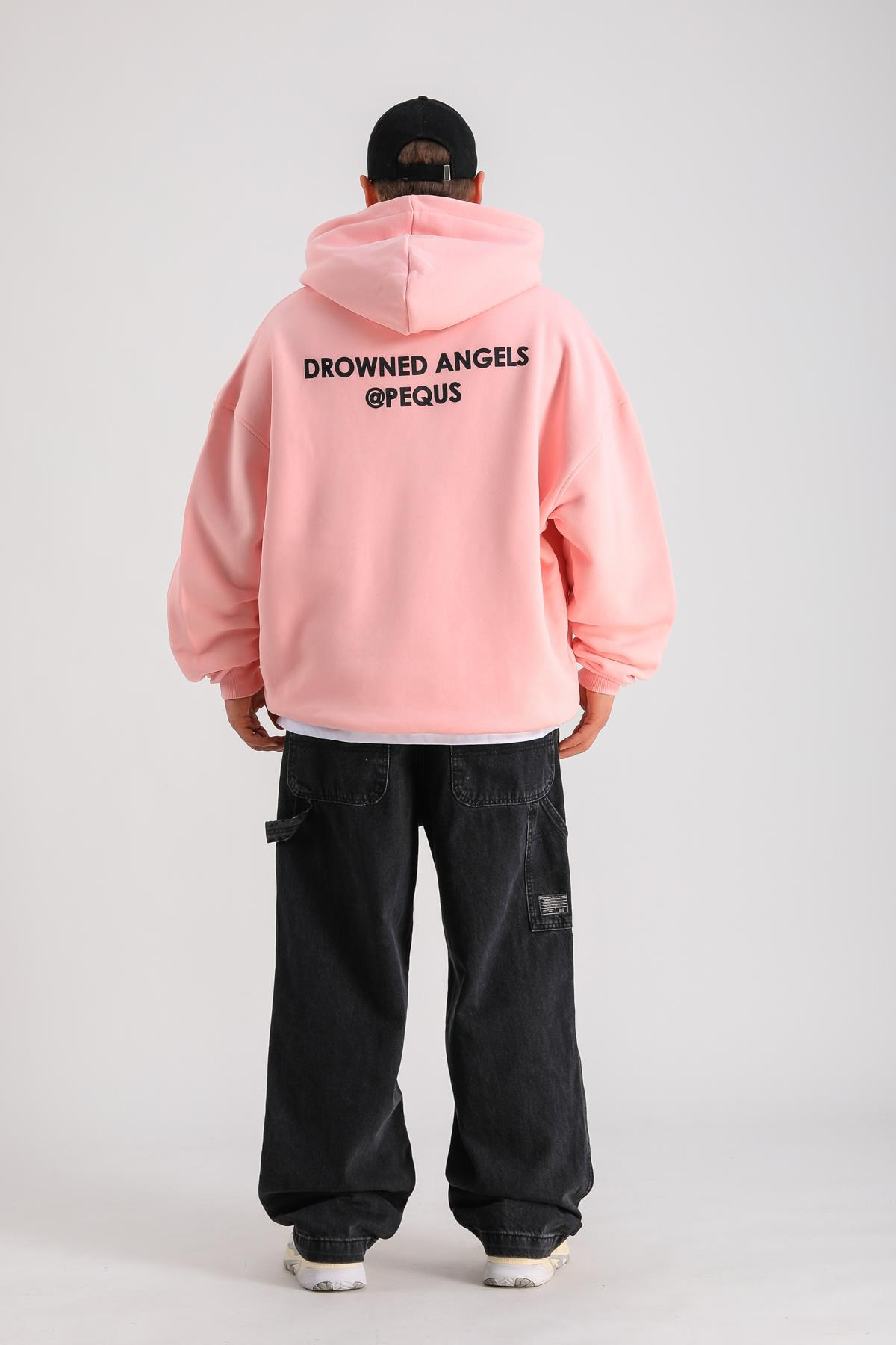 PQS Baskılı Pembe Oversize Hoodie SW1249