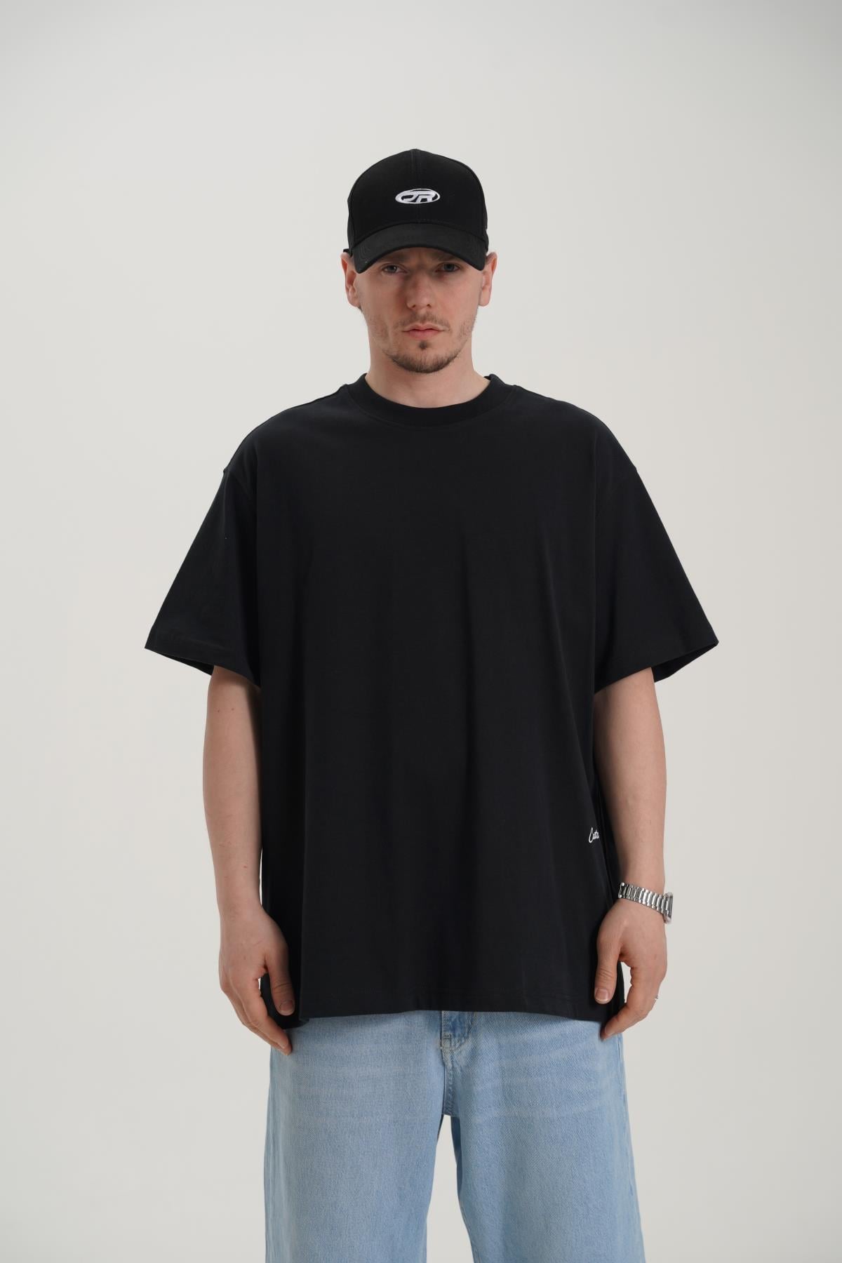 Praise Baskılı Siyah Oversize Tshirt CT01 MRT26008/1