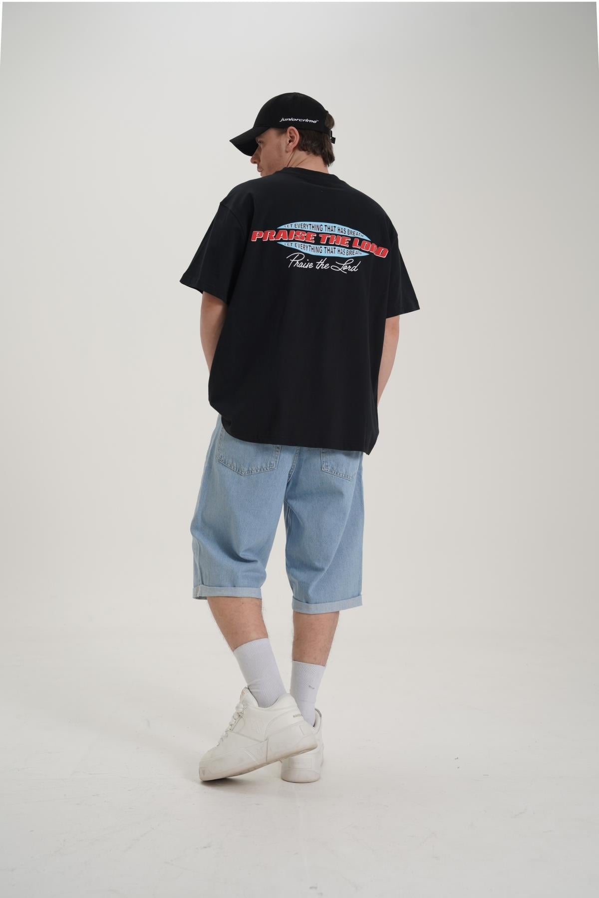 Praise Baskılı Siyah Oversize Tshirt CT01 MRT26008/1