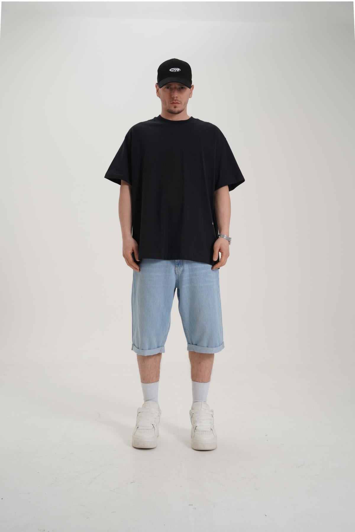 Praise Baskılı Siyah Oversize Tshirt CT01 MRT26008/1
