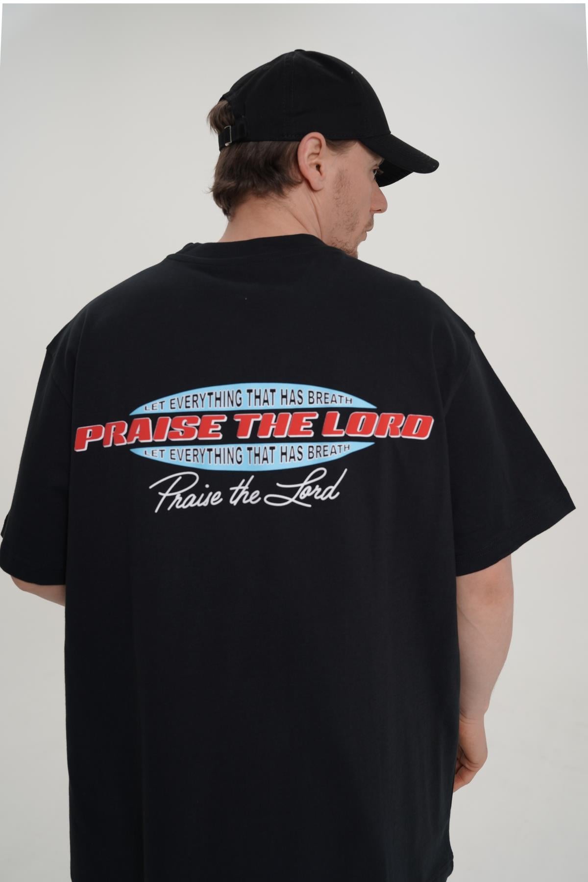 Praise Baskılı Siyah Oversize Tshirt CT01 MRT26008/1