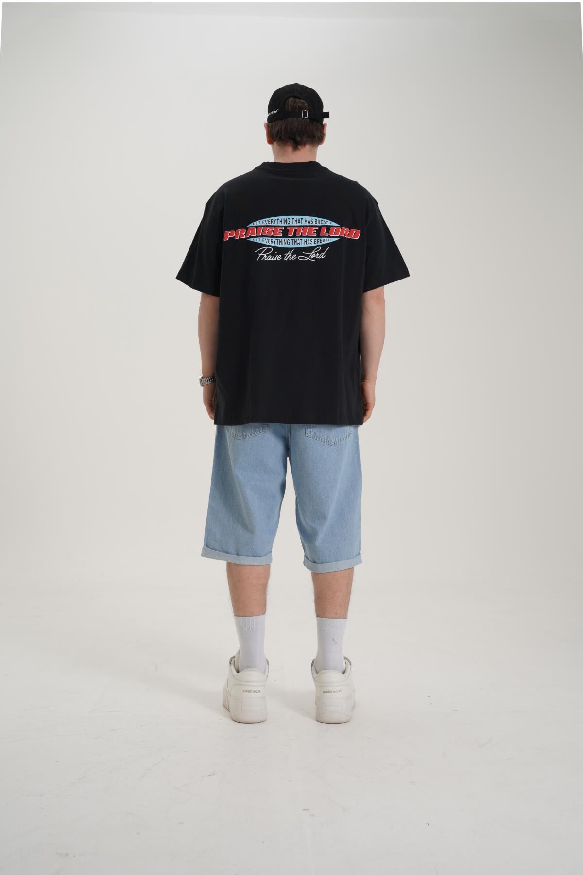 Praise Baskılı Siyah Oversize Tshirt CT01 MRT26008/1