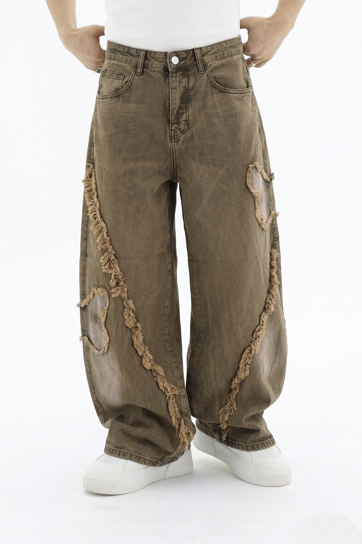 Püskül Detay Acid Wash Jean Pantolon