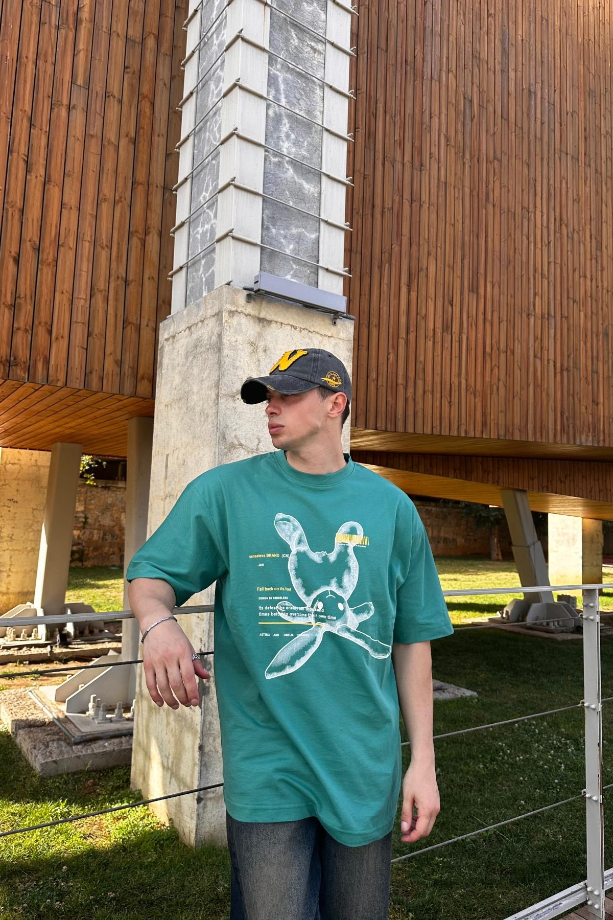 Rabbit Promo Yeşil Oversize Tshirt T1092