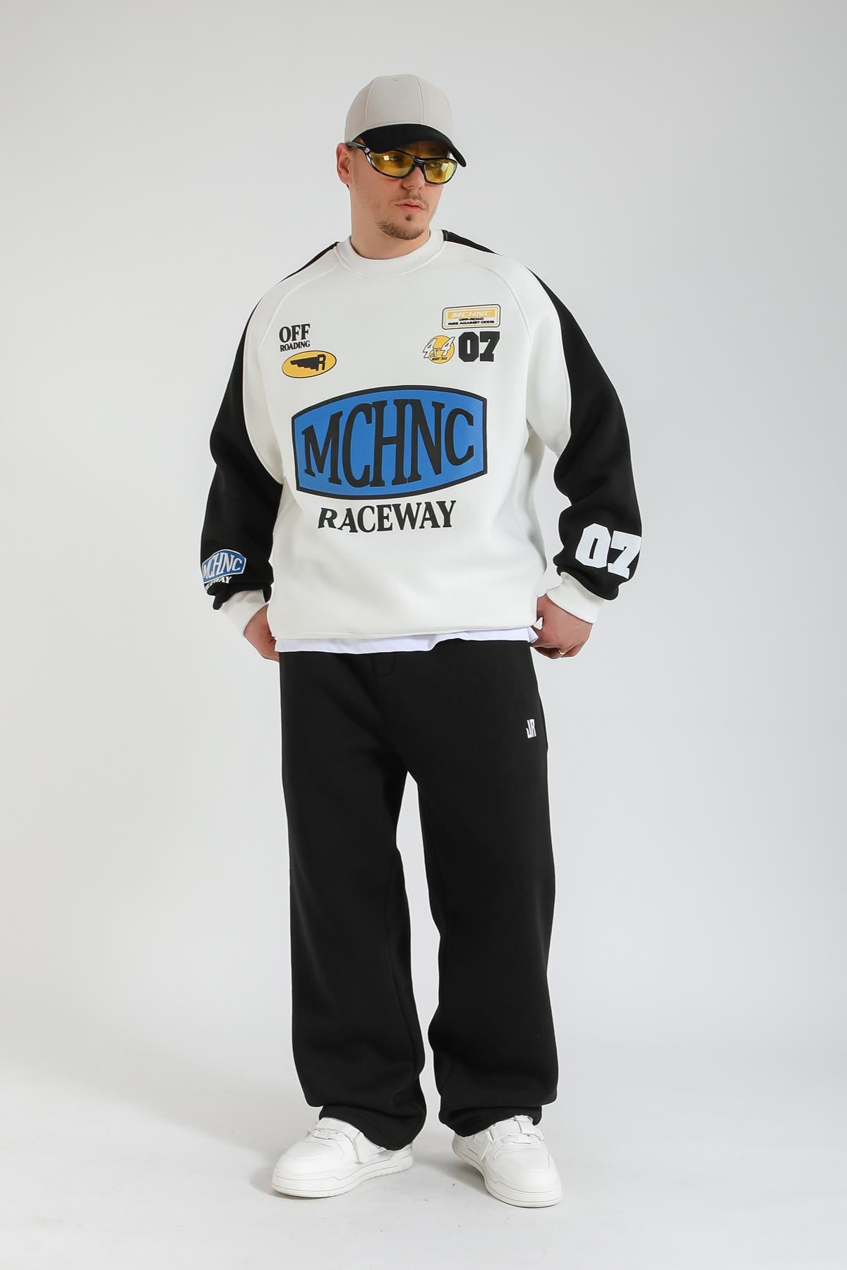 Raceway Krem Oversize Sweatshirt SW1366