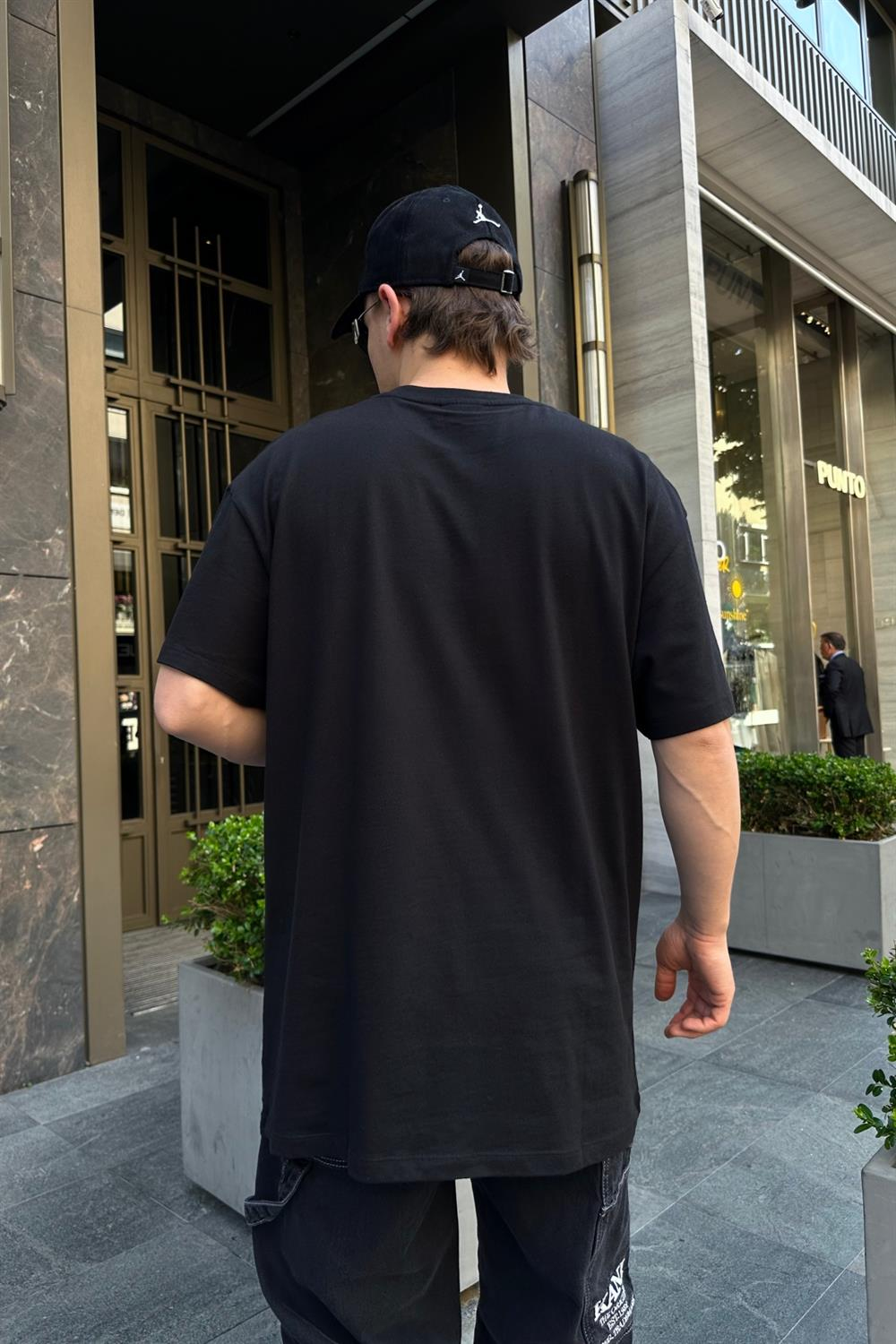 Reclaimed Baskılı Siyah Oversize Tshirt T724