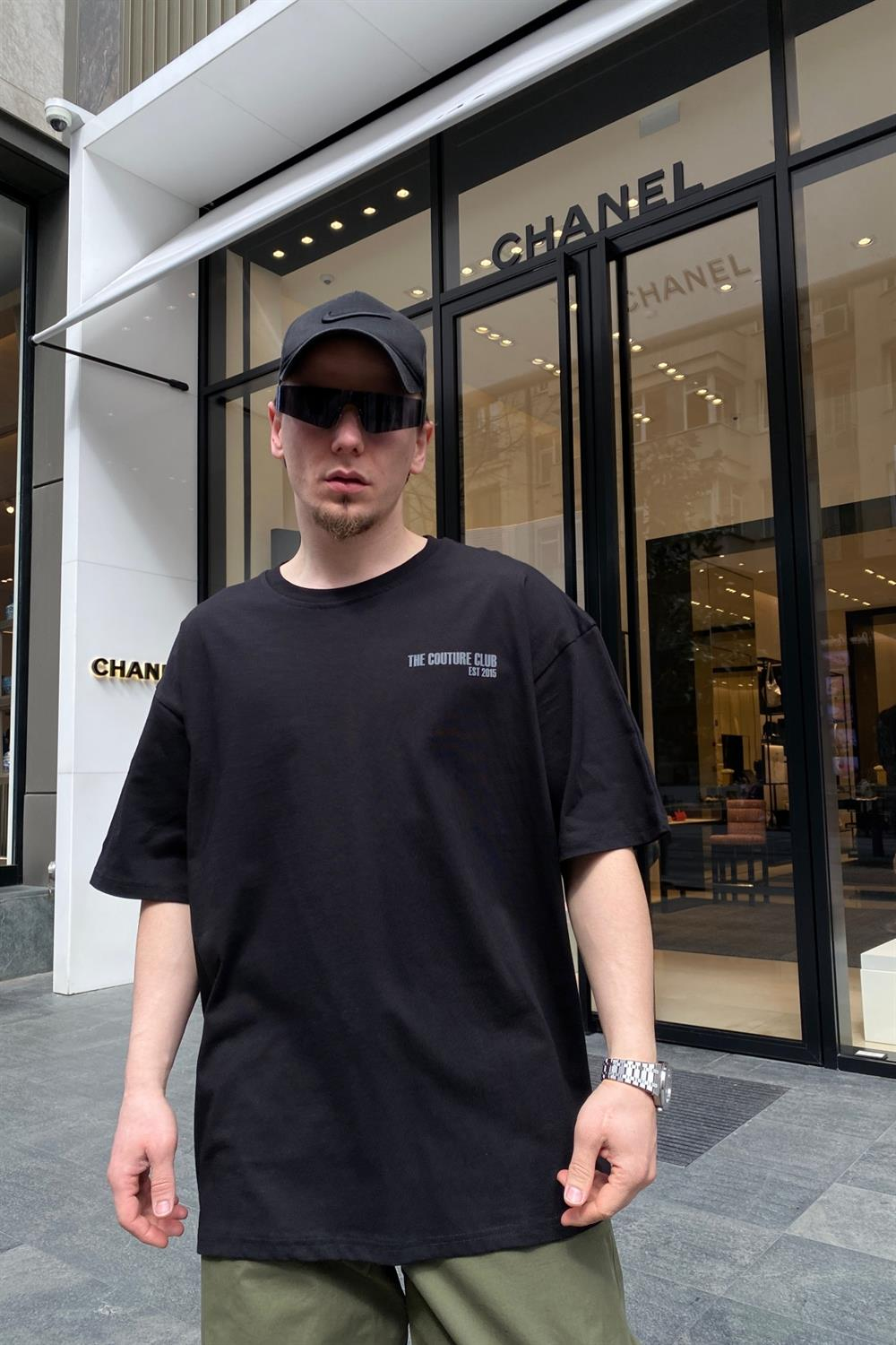 Reflektif Baskılı Couture Oversize Tshirt T578