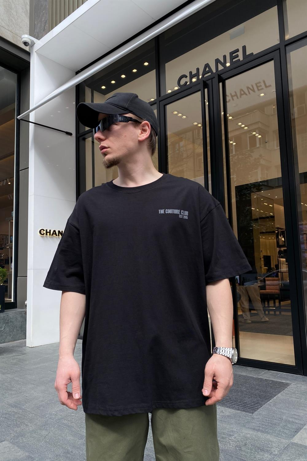 Reflektif Baskılı Couture Oversize Tshirt T578