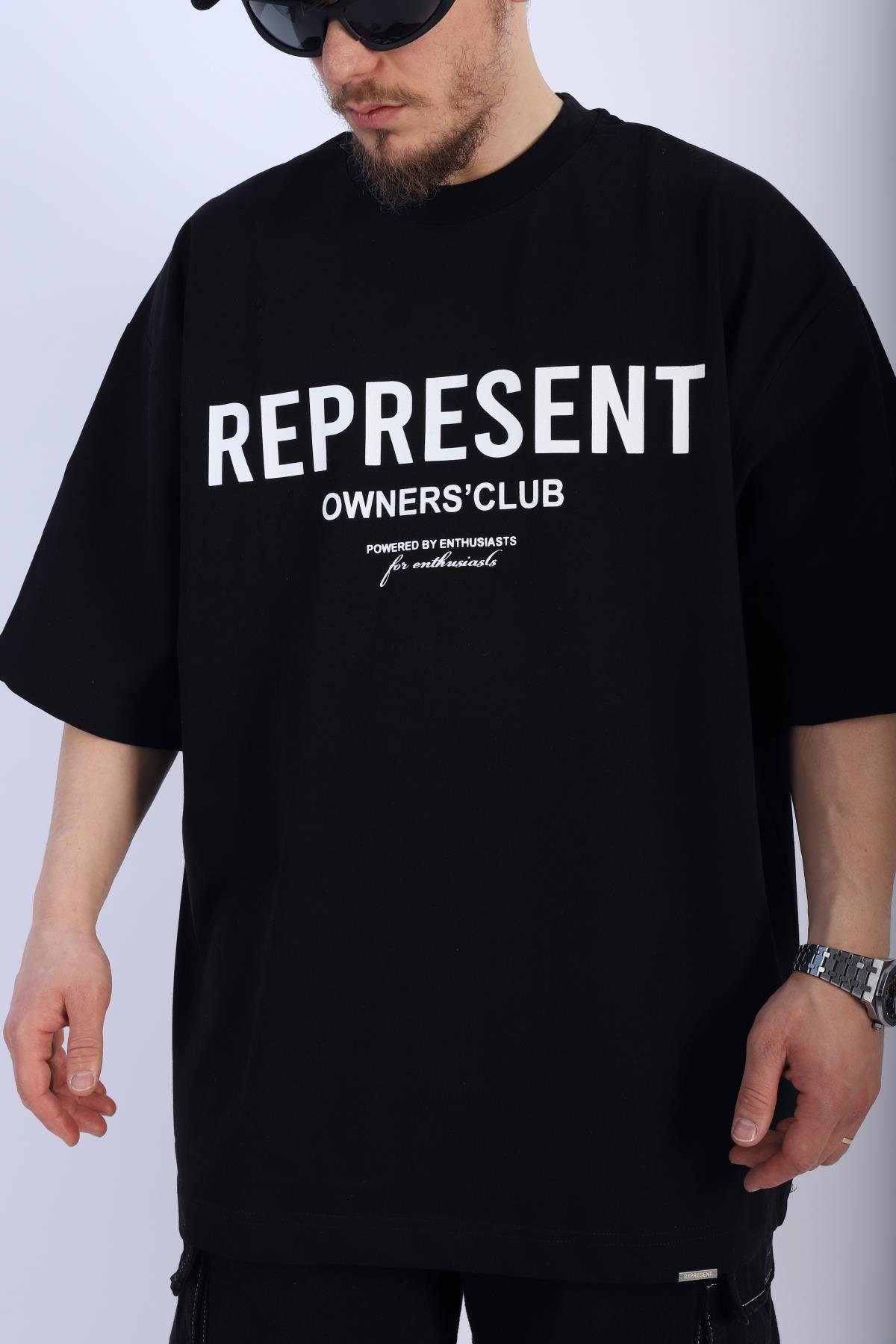 Represent Owners Siyah Oversize Tshirt T891