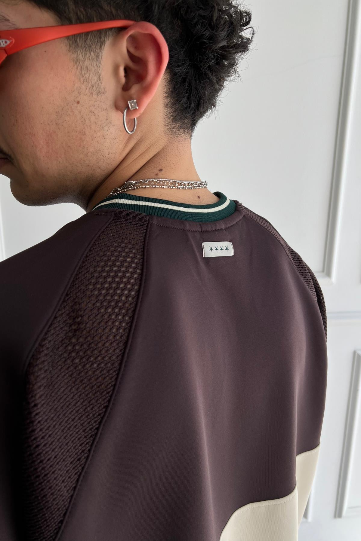 Royal Gala Baskılı V Yaka Oversize Forma Tshirt