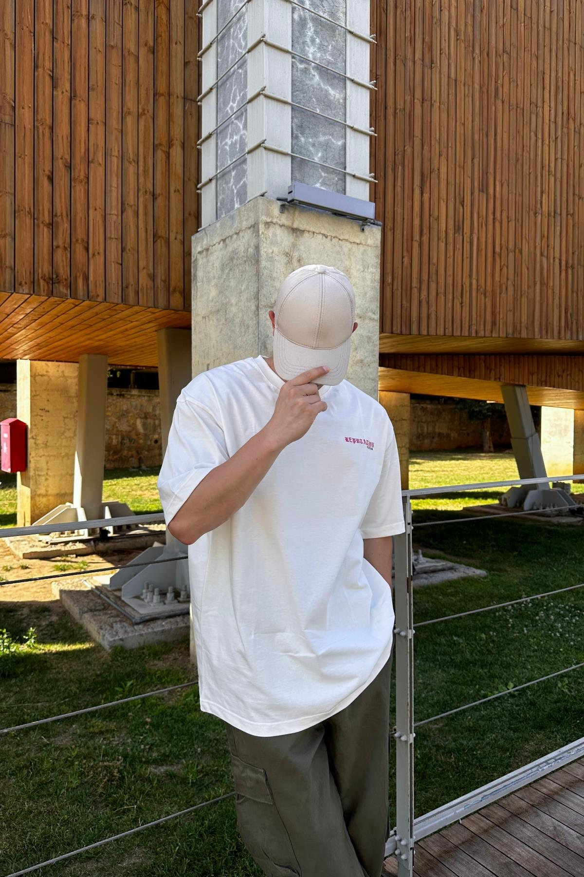Rpt Studio Baskılı Beyaz Oversize Tshirt T1119