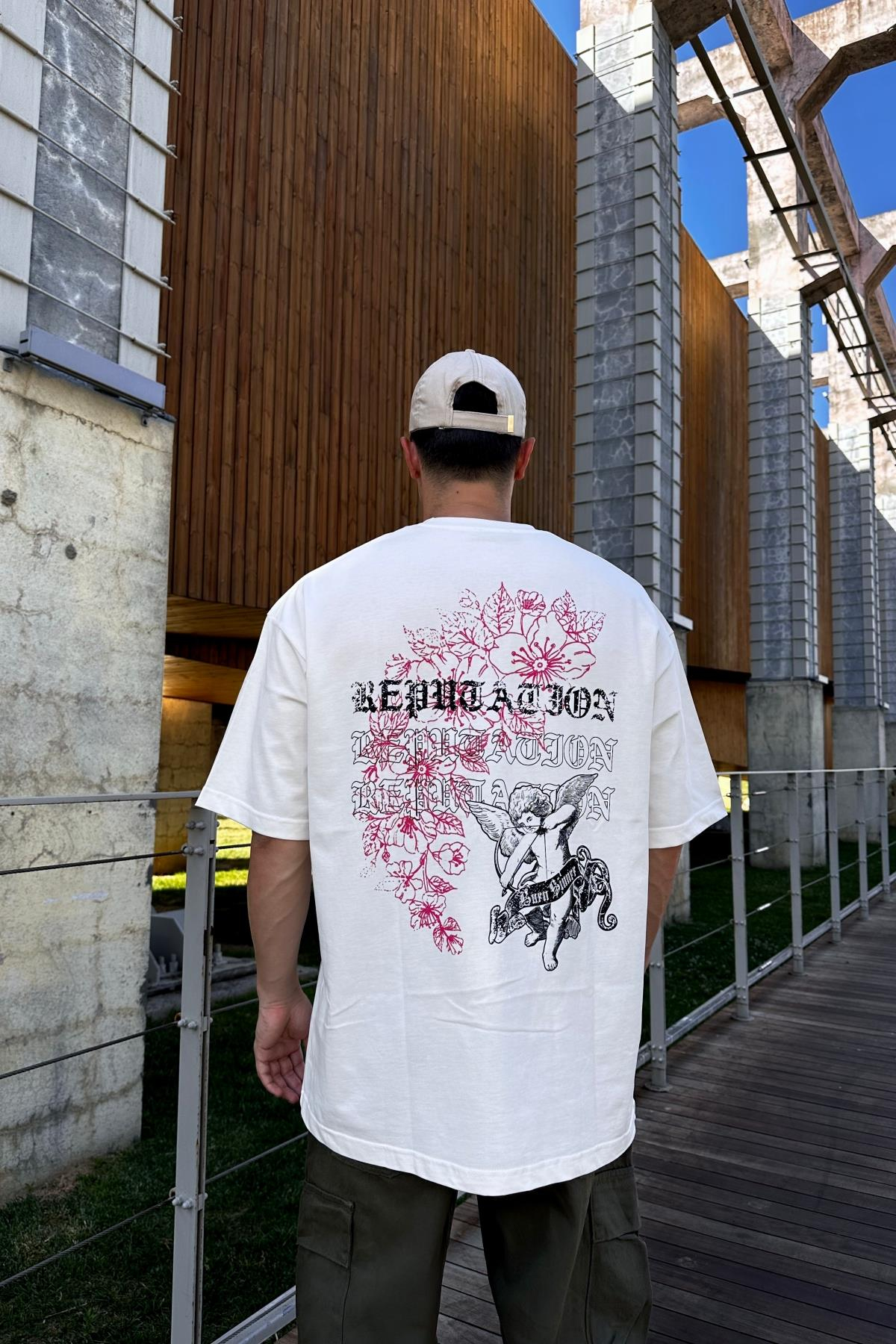 Rpt Studio Baskılı Beyaz Oversize Tshirt T1119