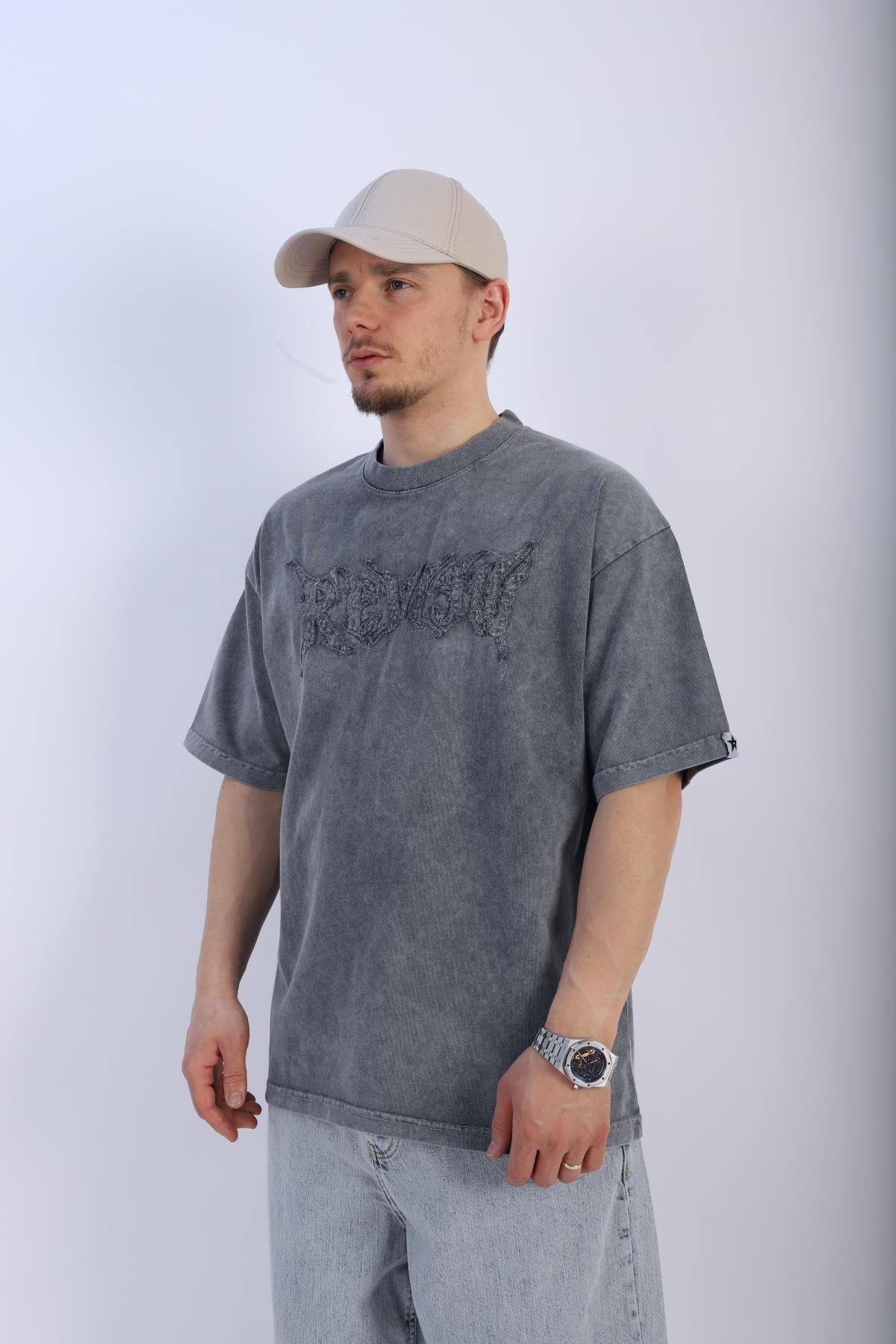 Rv Acid Wash Füme Oversize Tshirt T927