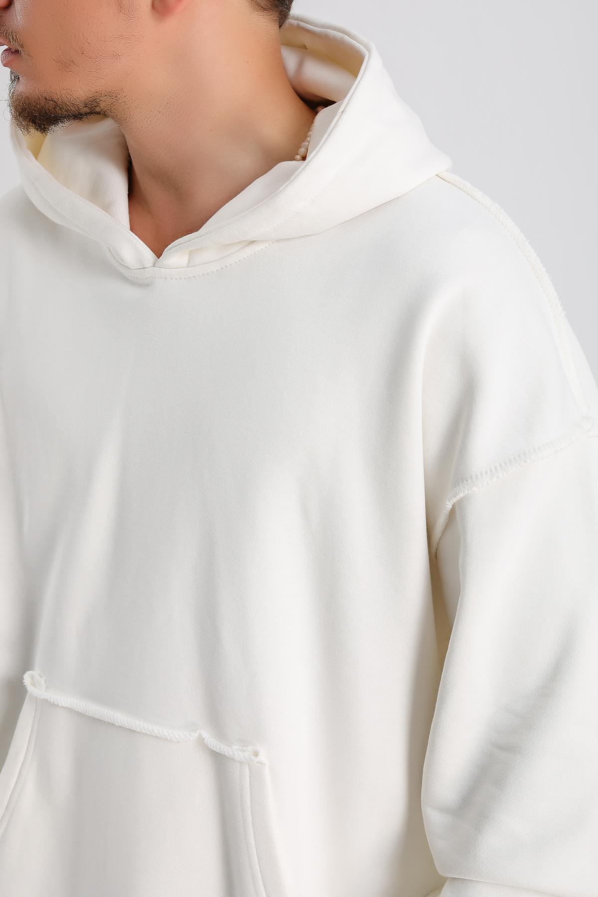 Rv Ateiler Baskılı Krem Oversize Sweatshirt SW1154