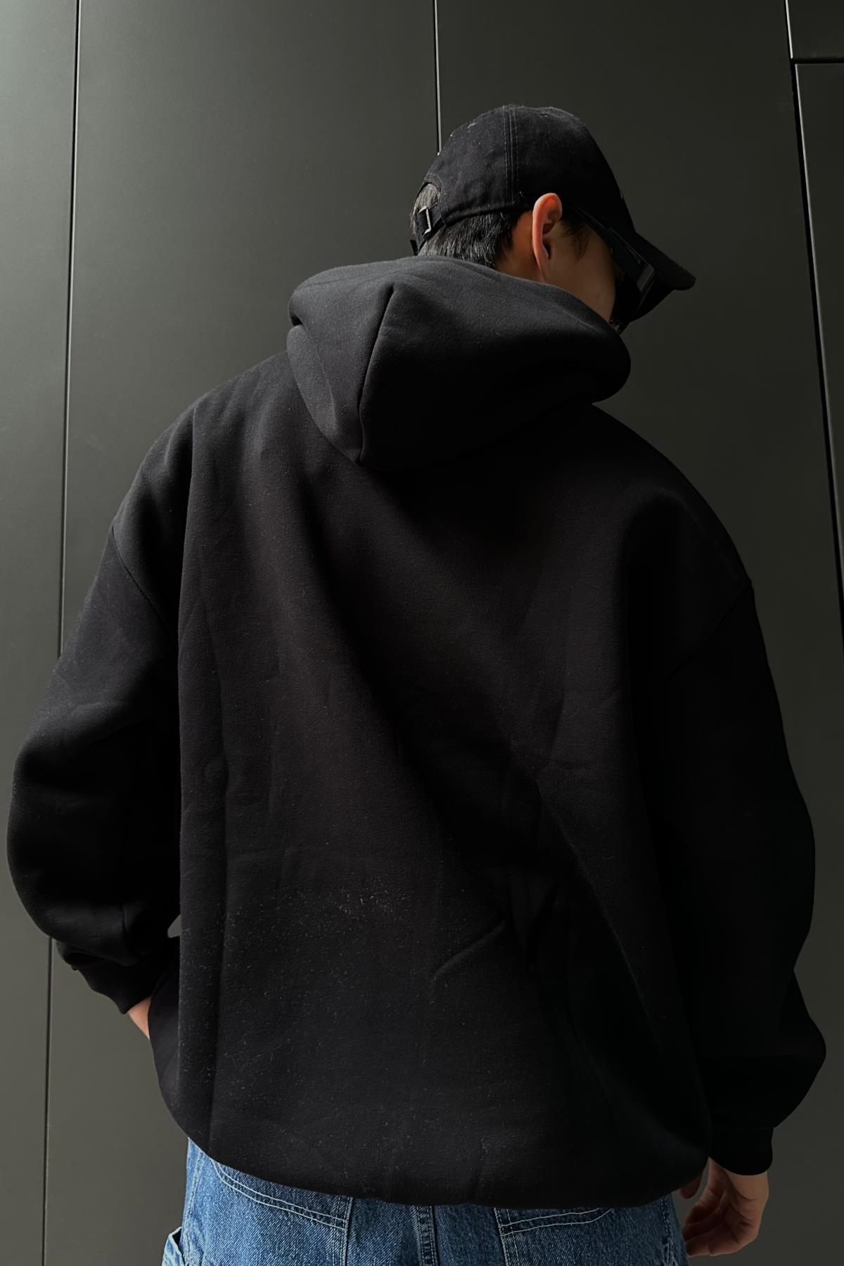 Rv Basic Siyah Oversize Sweatshirt SW1022