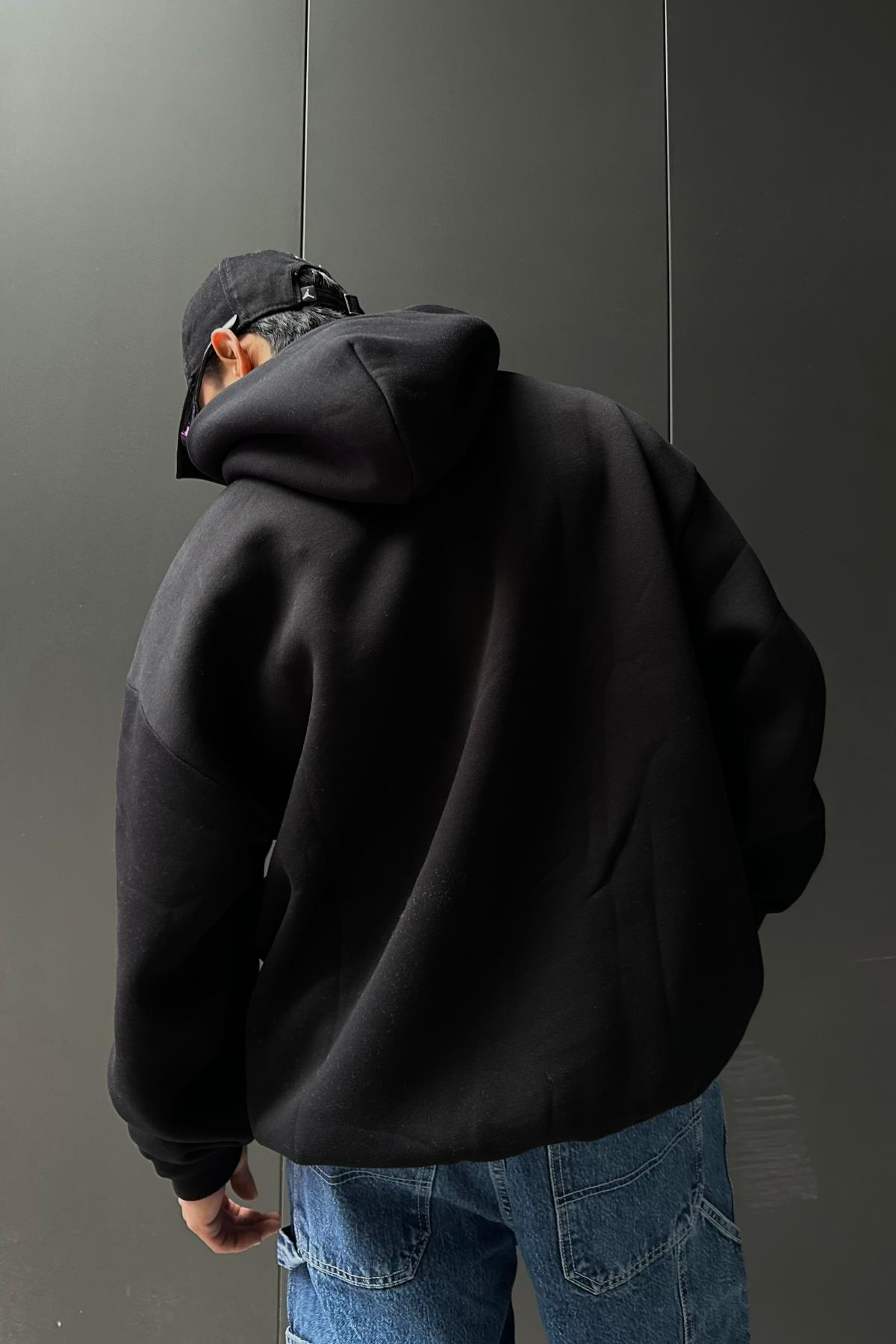 Rv Basic Siyah Oversize Sweatshirt SW1022