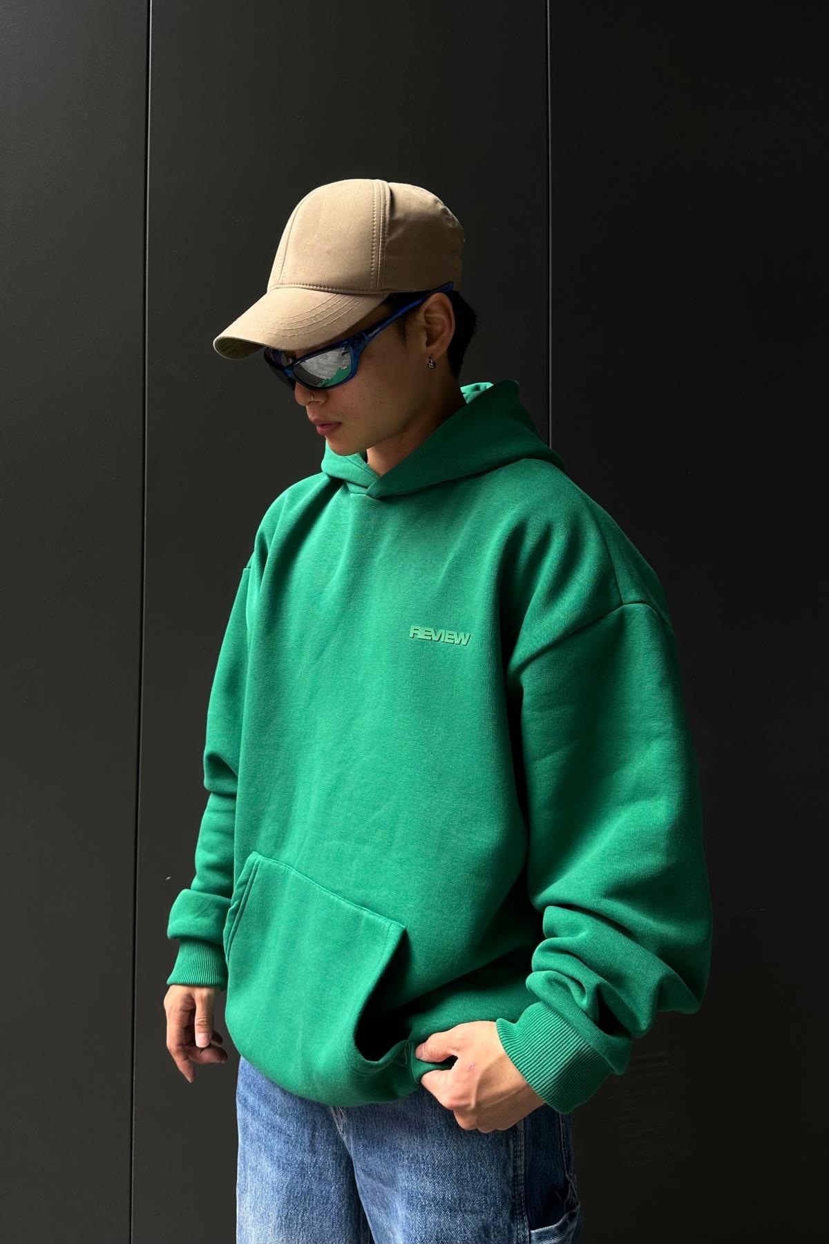 Rv Basic Yeşil Oversize Sweatshirt SW1020