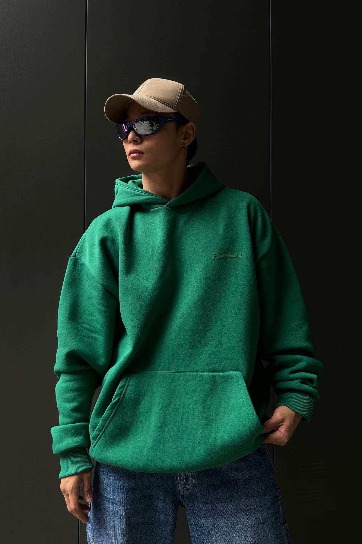 Rv Basic Yeşil Oversize Sweatshirt SW1020