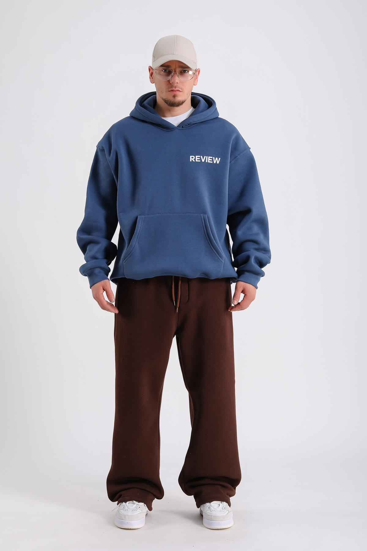 Rv Baskılı Petrol Oversize Sweatshirt SW1221