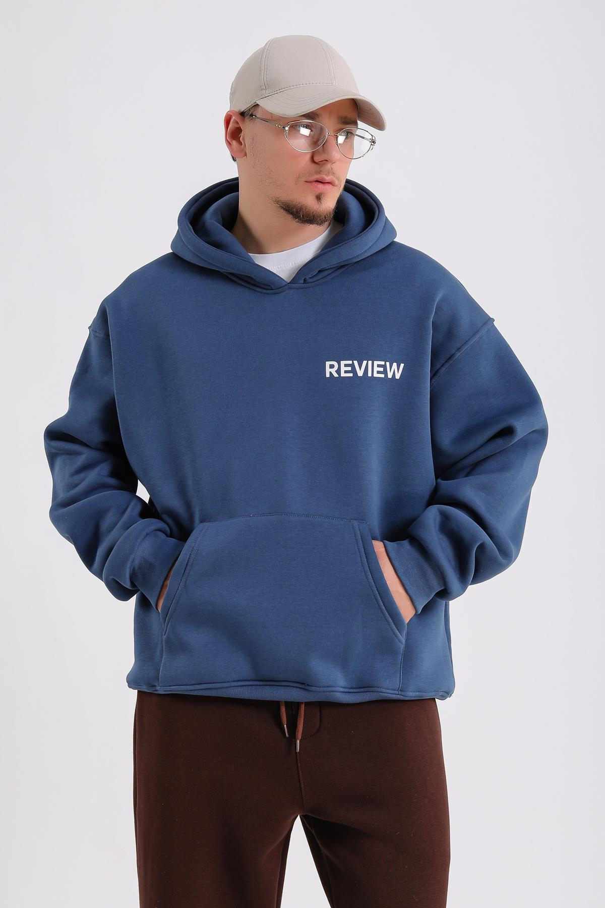 Rv Baskılı Petrol Oversize Sweatshirt SW1221